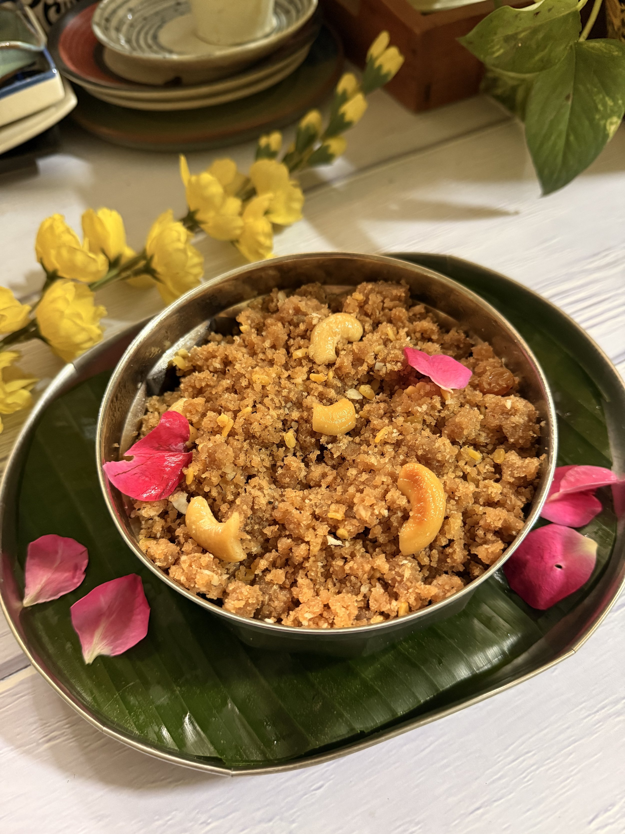 thiruvadirai kali on a plantain leaf
