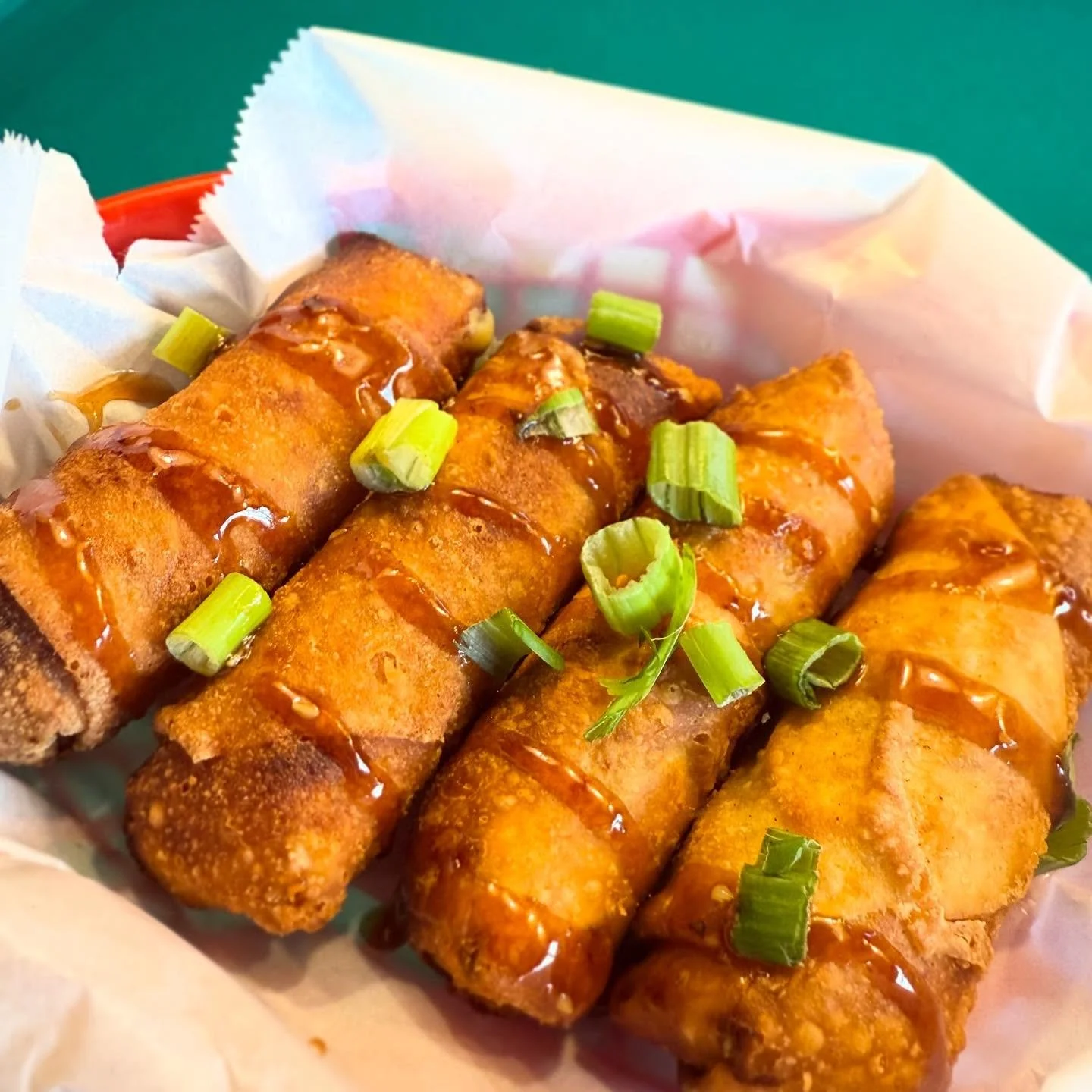 We have savory Cuban egg rolls on special today, topped with a drizzle of our house yaki sauce and scallions😍 Come by and visit us hooligans for the penultimate day of spirit week!🎃 Today&rsquo;s theme is &ldquo;Dress like a Staff Member&rdquo;🤘🏽