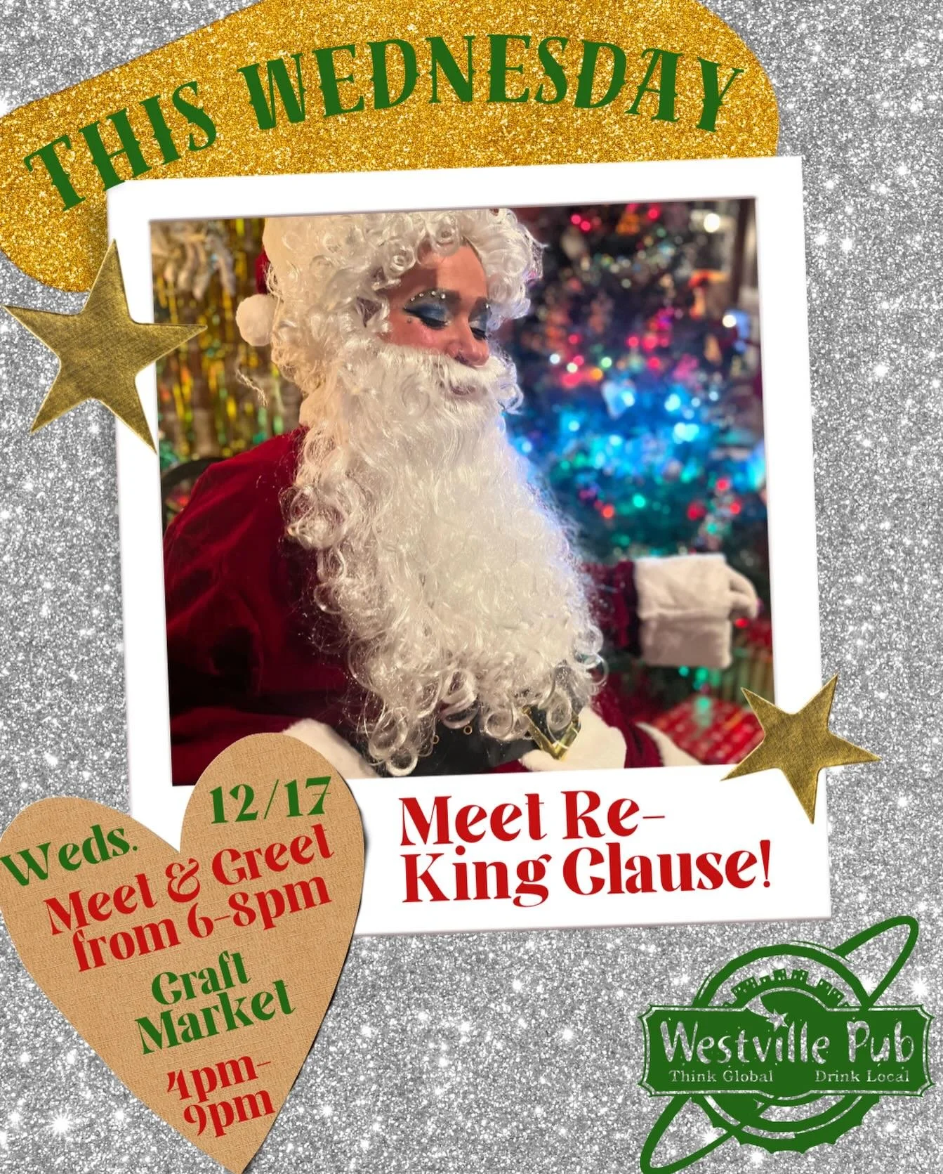 🎅🏽✨SANTA!!! WE KNOW THEM!!! Come sit on Santa King-Clause&rsquo;s lap at Westville this Wednesday from 6pm-8pm and get your picture taken😍 also shop local for the holidays at our brewery side craft market from 4pm-9pm hosted by @mountainmamacurios