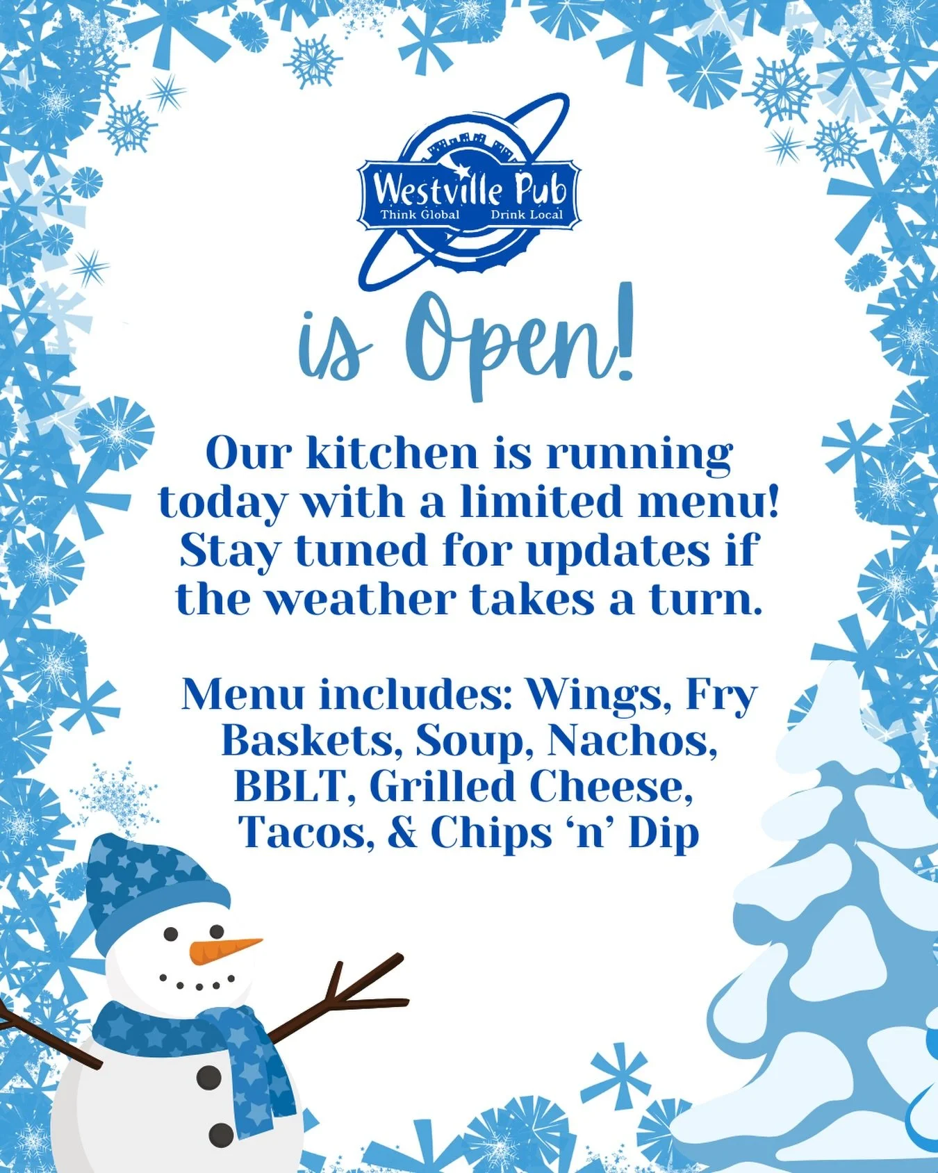 Kitchen is OPEN🤘🏽🤘🏽🤘🏽! Just in time for the championship game, come on down and get here safely!