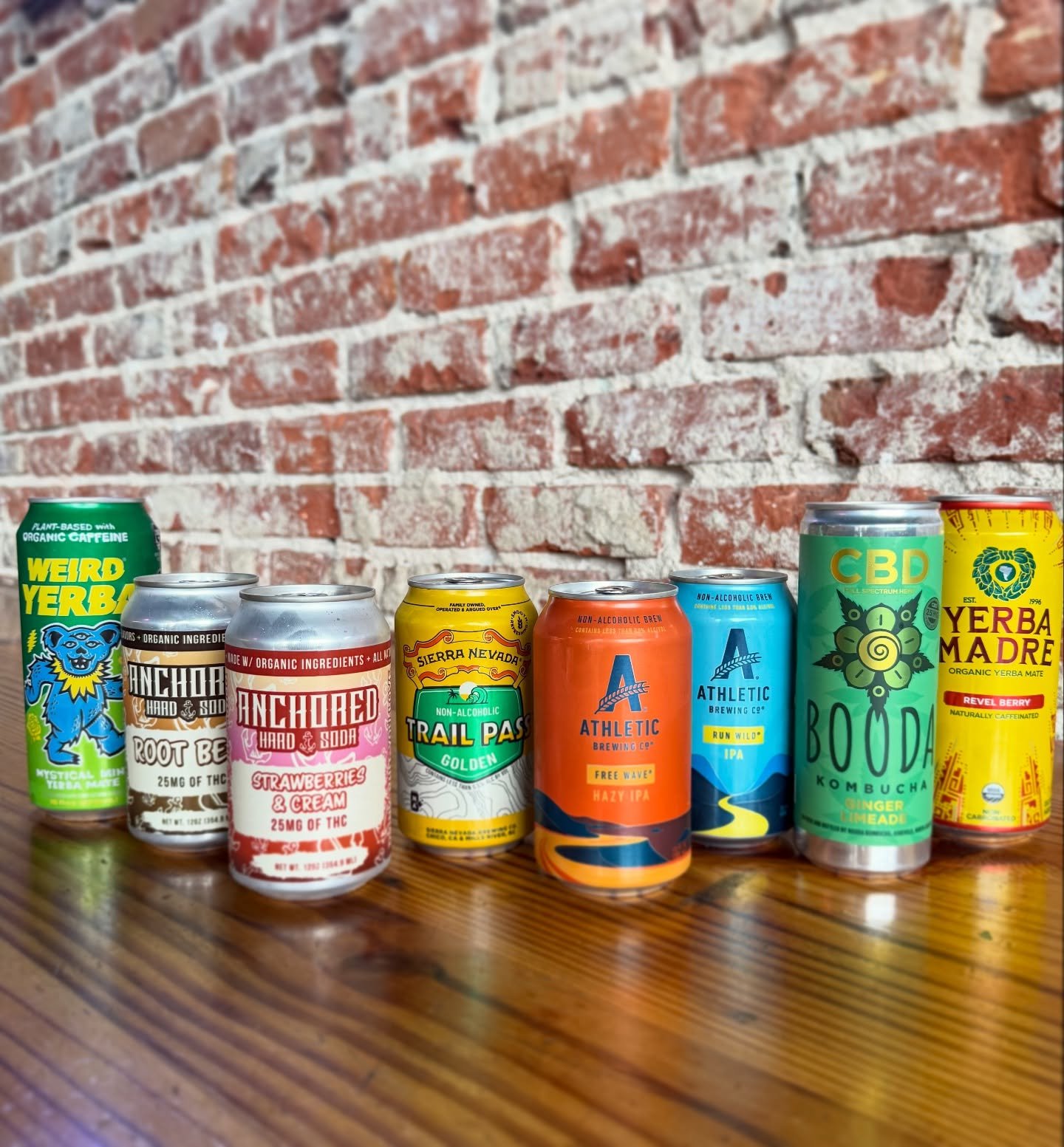 As many of y&rsquo;all know we&rsquo;re making some major changes to our drink menu this season and we&rsquo;re pleased to announce we&rsquo;ve added a whole fleet of new NA options including @sierranevadanc &lsquo;s Golden, @athleticbrewing &lsquo;s