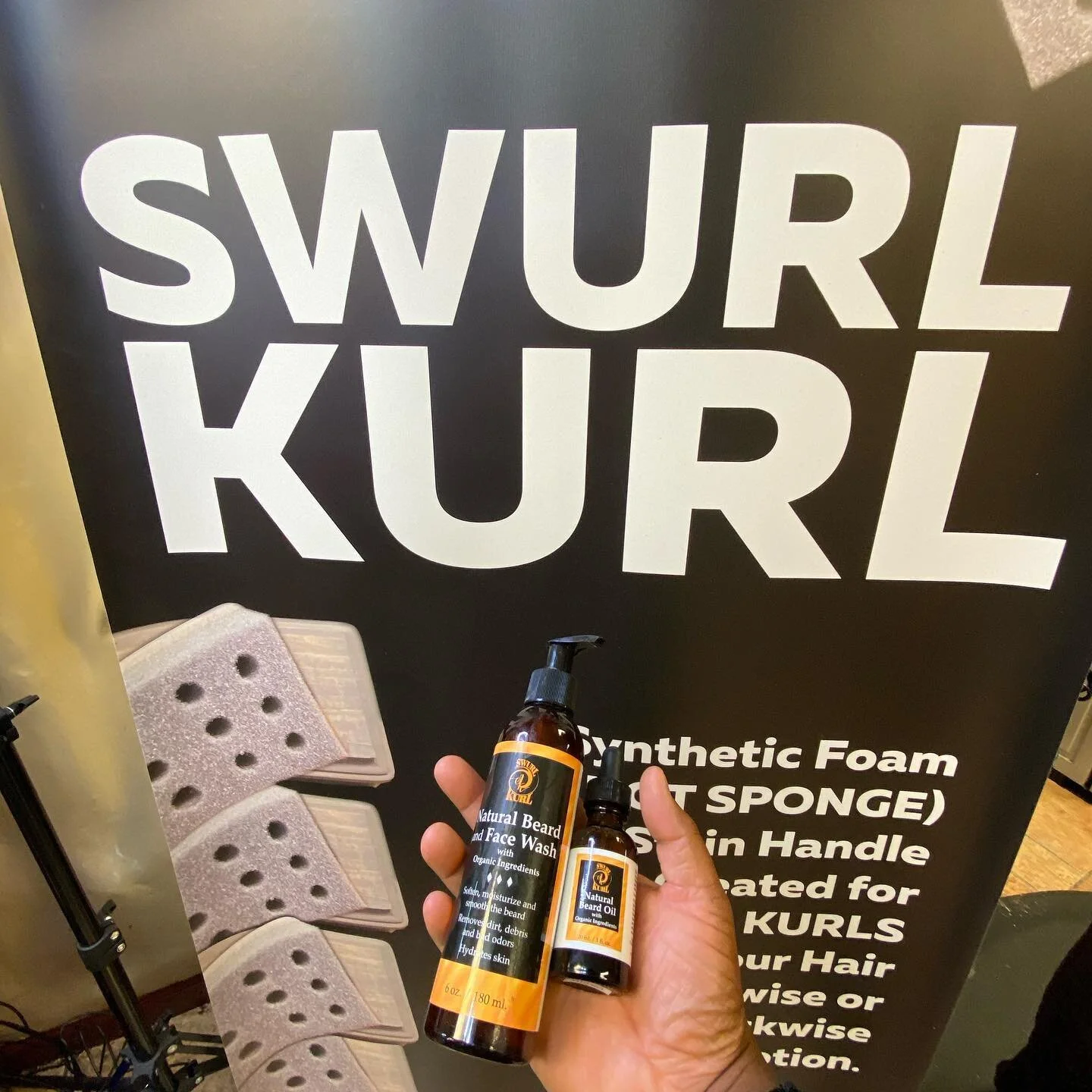You can&rsquo;t go wrong with #Swurlkurl Beard Oil &amp; Facial wash. 🧼