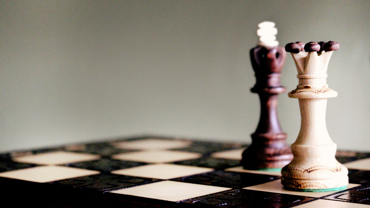 Two chess pieces of different colours to represent different sexual preferences