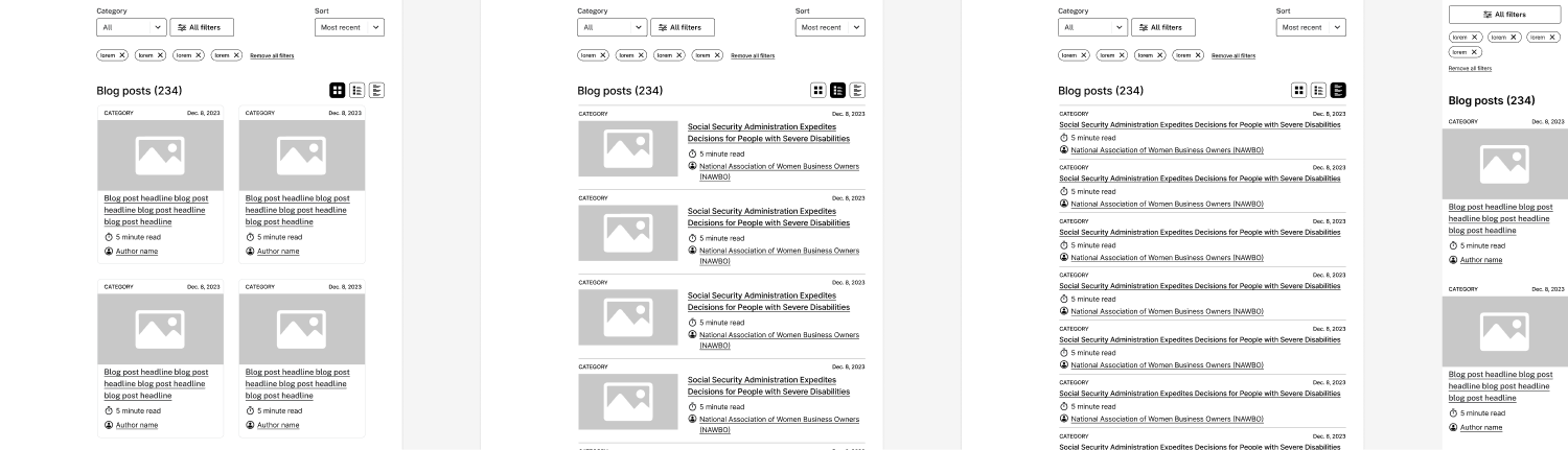 Blog landing page spacing modes