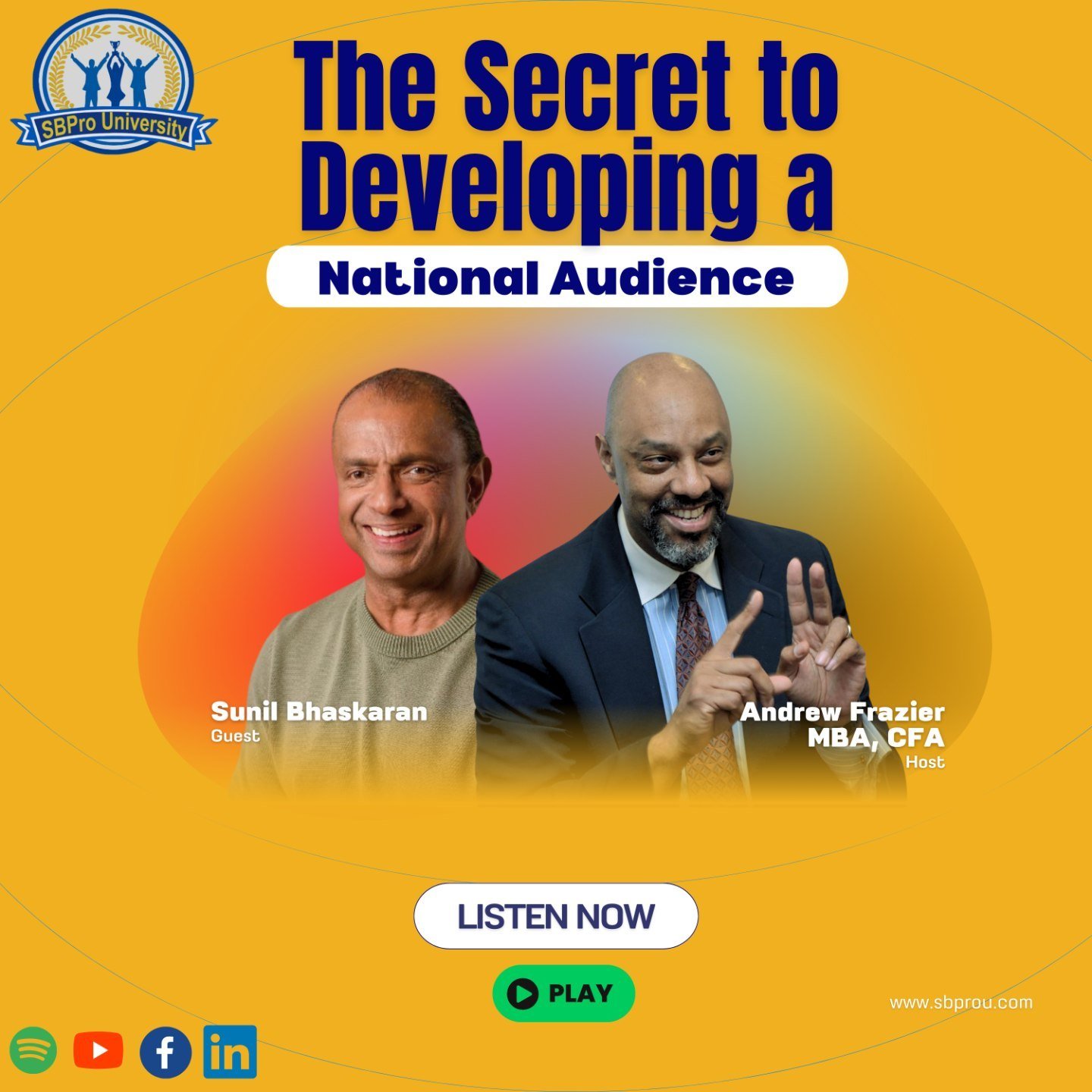 The Secret To Developing A National Audience

Listen here: https://podcasters.spotify.com/pod/show/live-at-805/episodes/The-Secret-To-Developing-A-National-Audience-e2ito39

The Secret To Developing A National Audience is covered in this podio, along