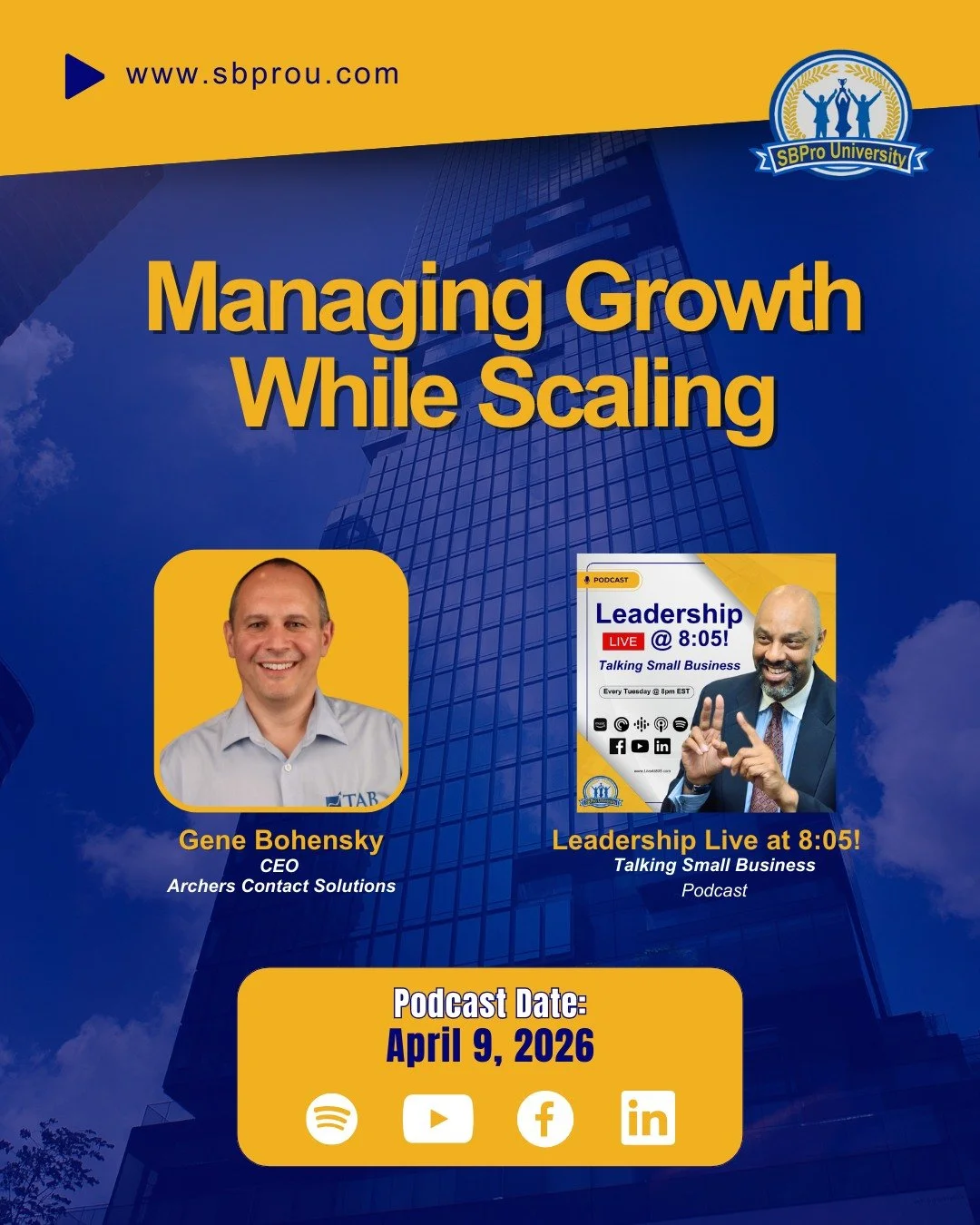 Listen here: https://open.spotify.com/episode/7eklrJwgaG313qfm5AY1OR?si=bJ1hycwtQSCHRI7Rik7GYw

Managing Growth While Scaling is covered in this Podcast, along with the following subjects:
Keeping your operations, team, and cash flow in balance as de