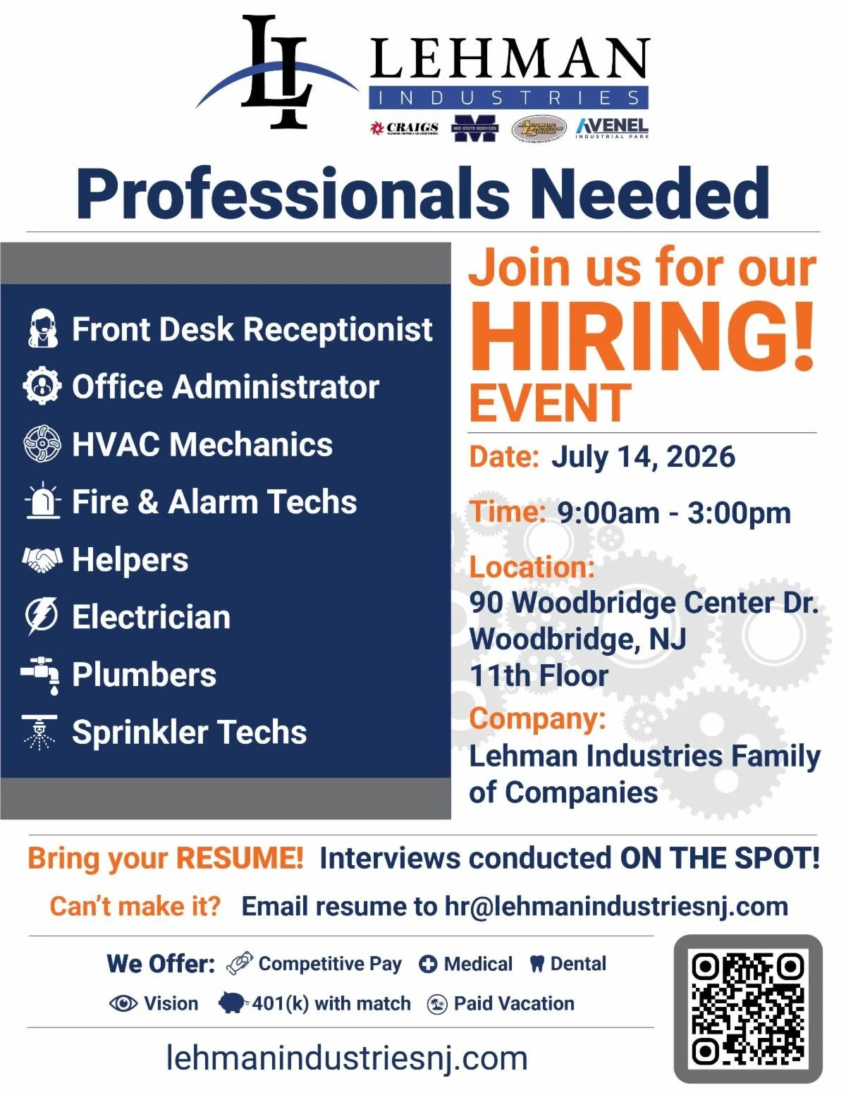 Lehman Industries’ Hiring Event