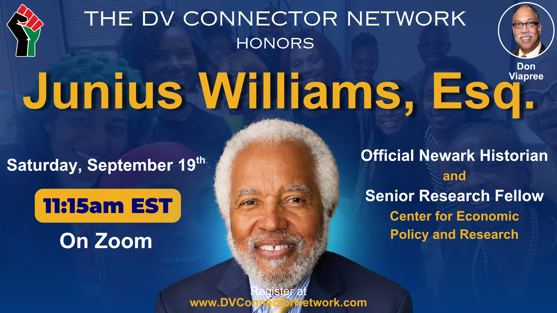 DV Connector Network Honors Junius Williams (Via Zoom)