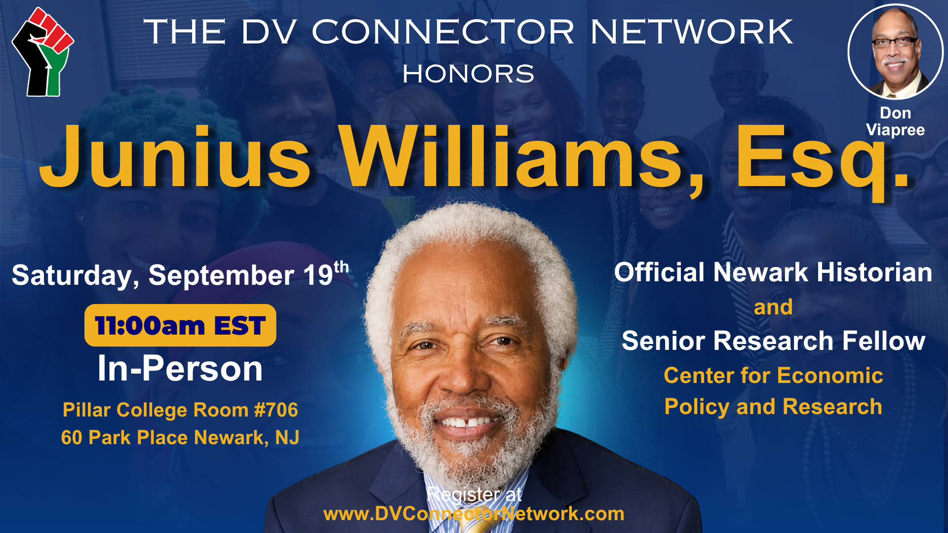 DV Connector Network Honors Junius Williams (In Person)