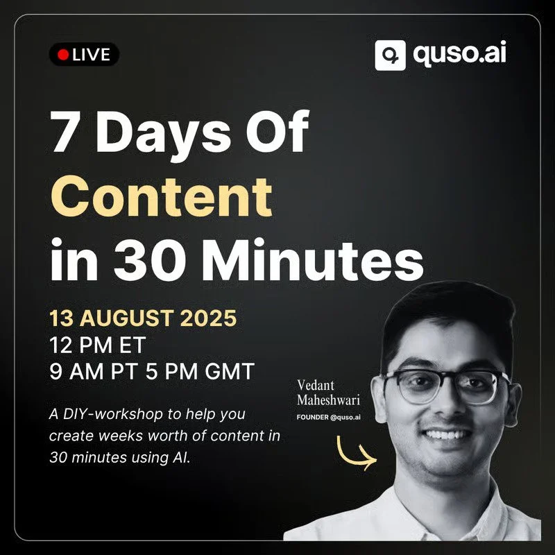 7 Days Of Content in 30 Minutes: Our Flagship Workshop