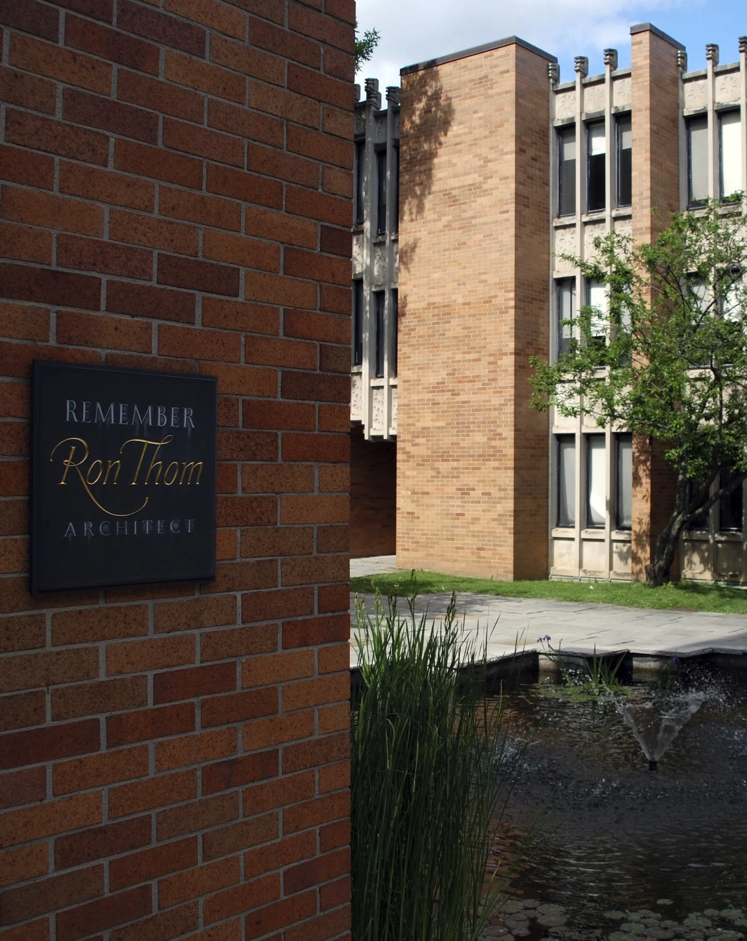 Remember Ron Thom image associated with Massey College, Toronto.