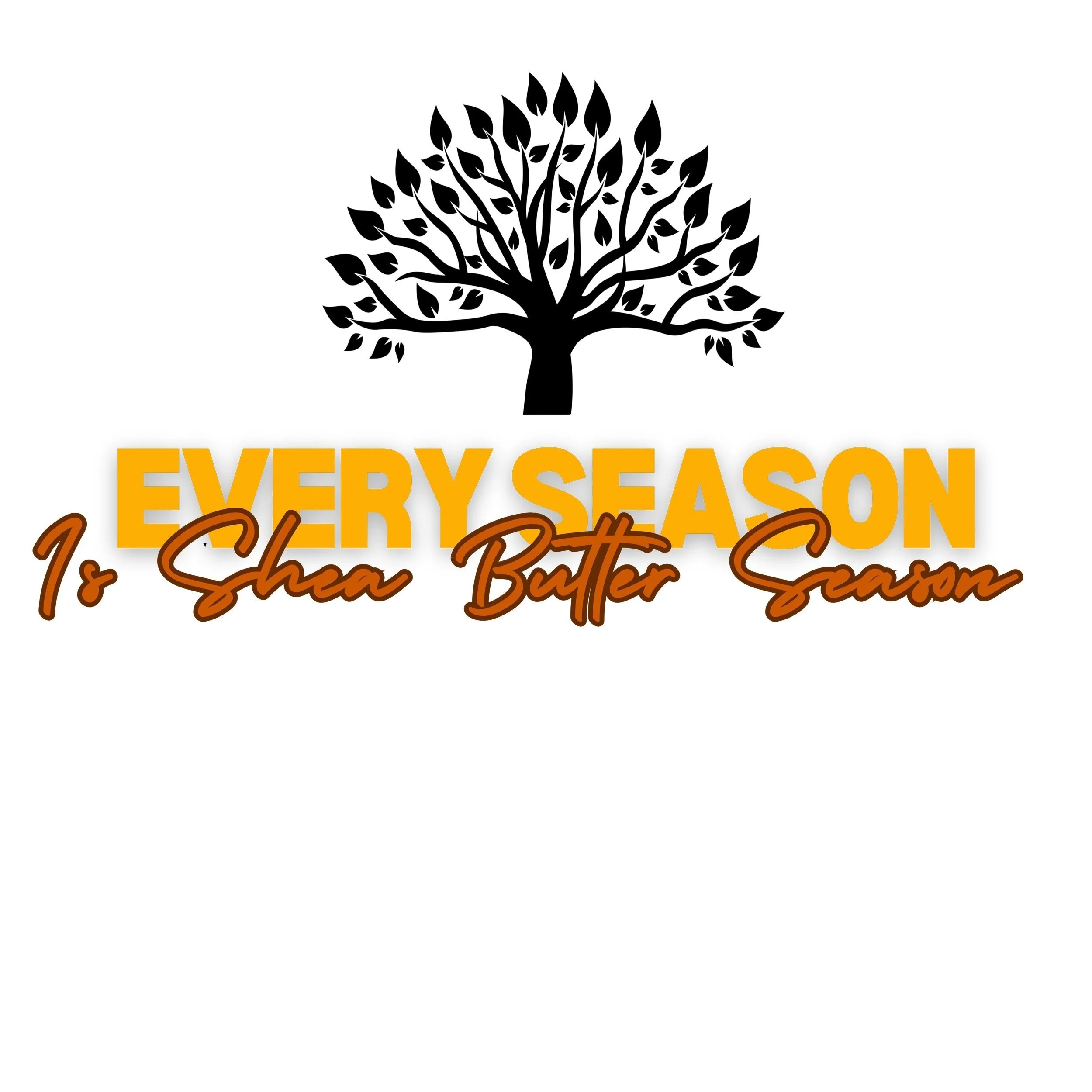 Black silhouette of a tree with many branches and leaves above the words 'Every Season' in bold yellow text and underneath, the words 'I & She & Butcher Sason' in cursive brown text.