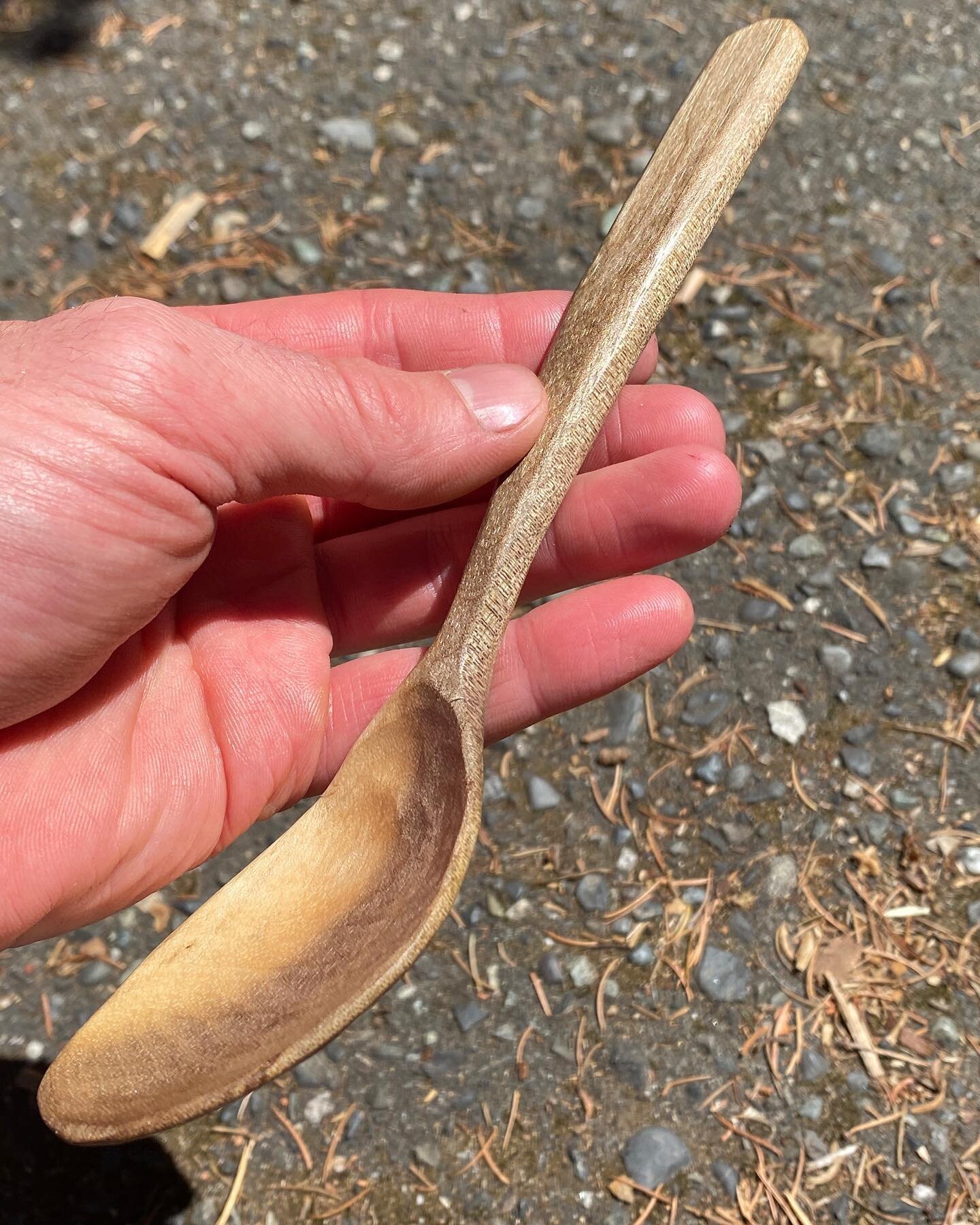 New spoon from black walnut. Lots of interesting colors coming out here! 
.
.
.
.
.
#sloyd #sl&ouml;yd #sloydwoodworking #woodworking #carving #whittling #woodcraft #wildcraft #bushcraft #nature #pnw #bellingham #washington #outdoors #crafting #susta