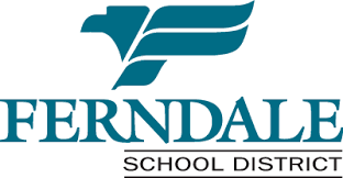 Logo of Ferndale School District with an abstract eagle graphic above the text.