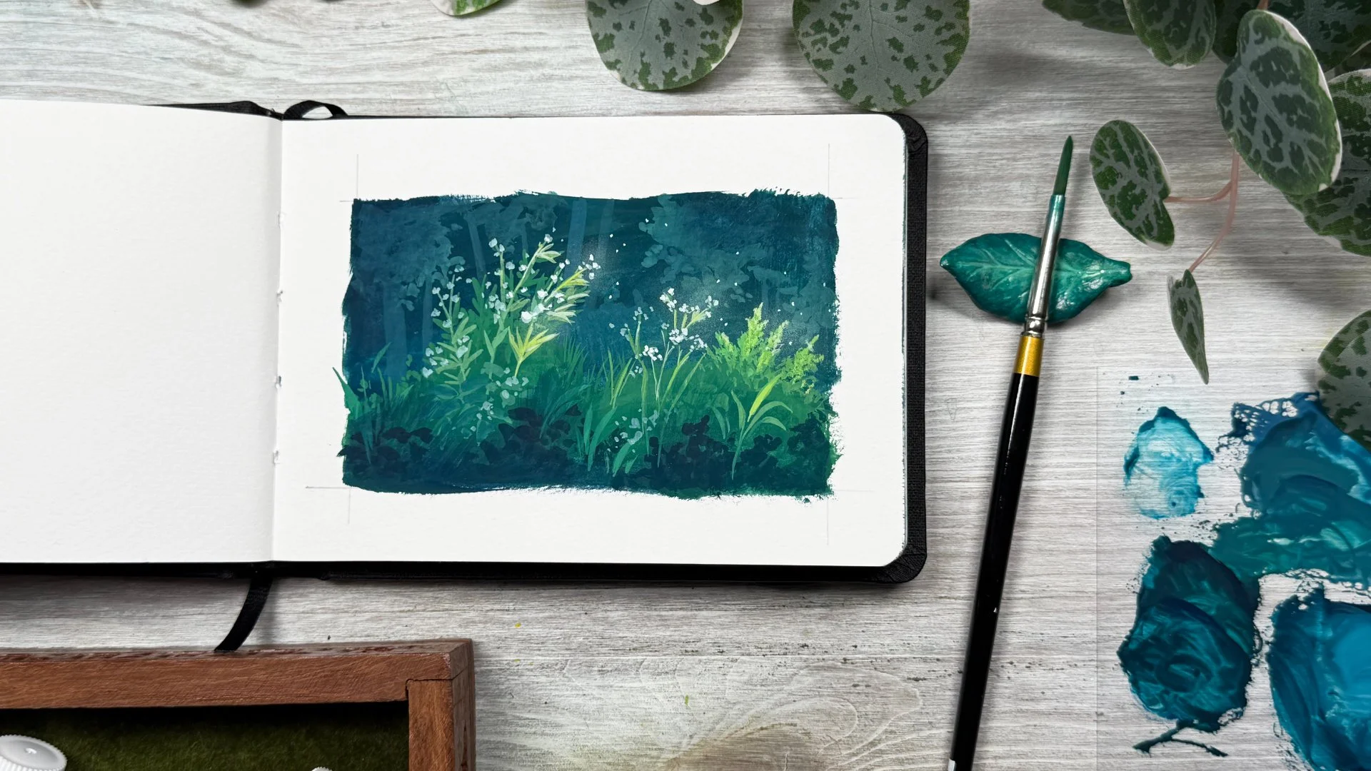 Easy layered silhouettes to create lush plants under moonlight