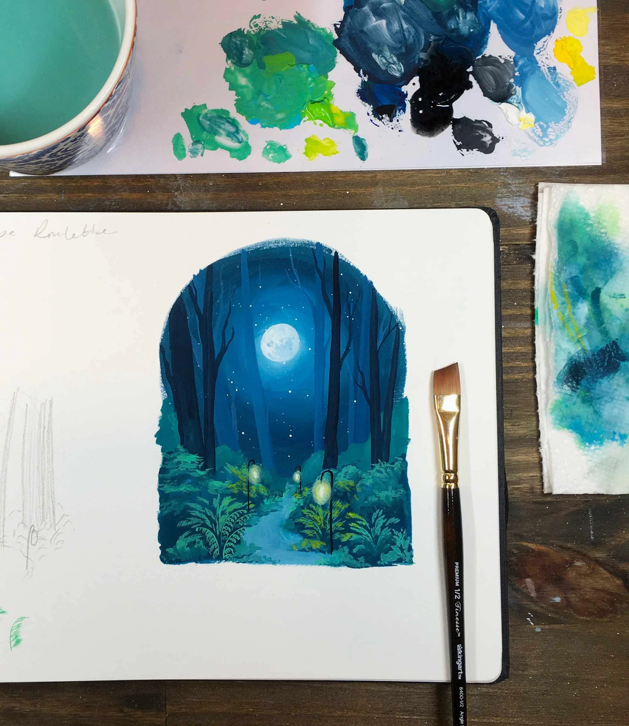 Emma's View - Gouache Landscape Tutorial — Ruth Wilshaw - Modern Gouache  Artist