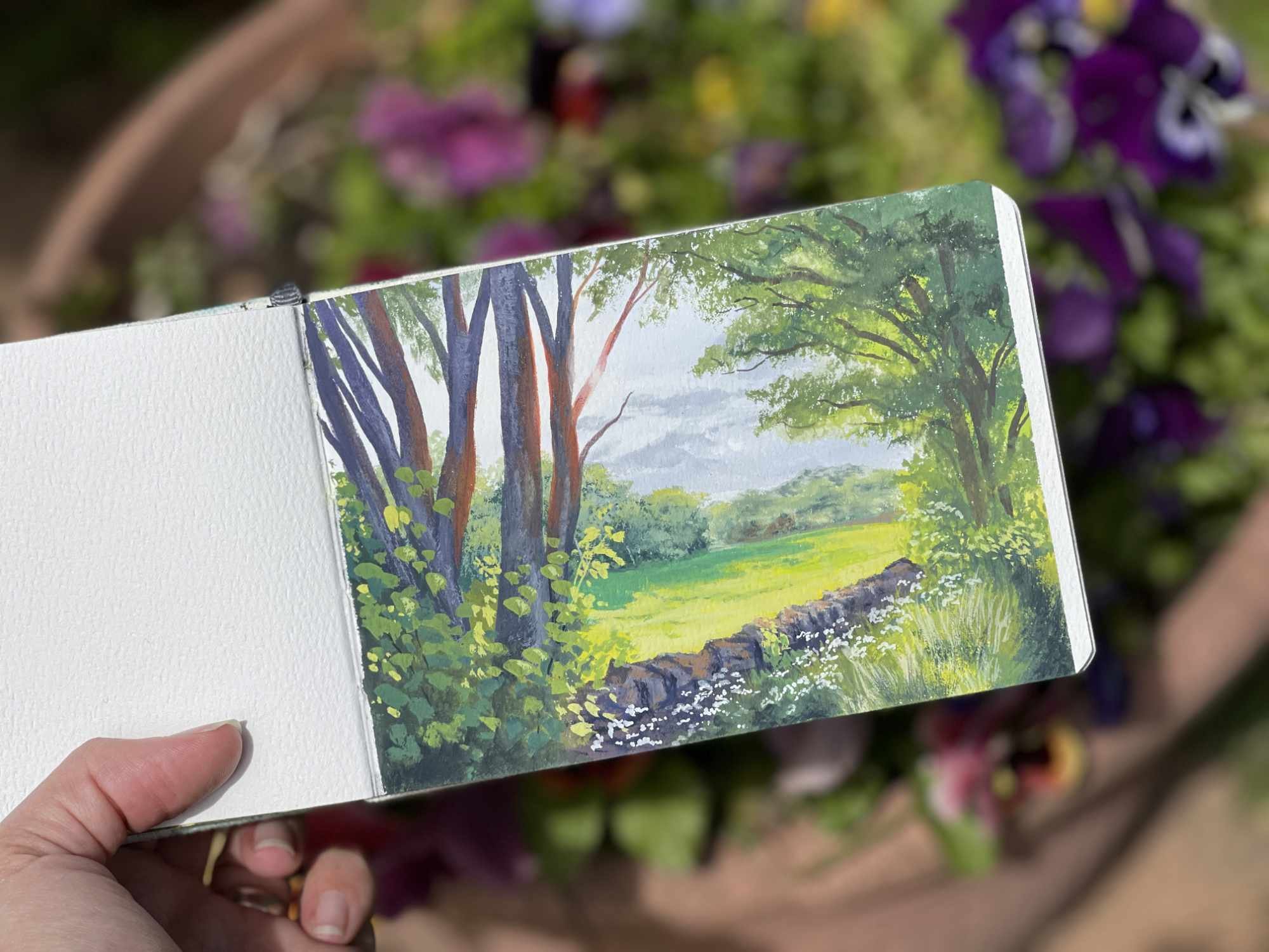 Gouache Landscape Painting Tutorial