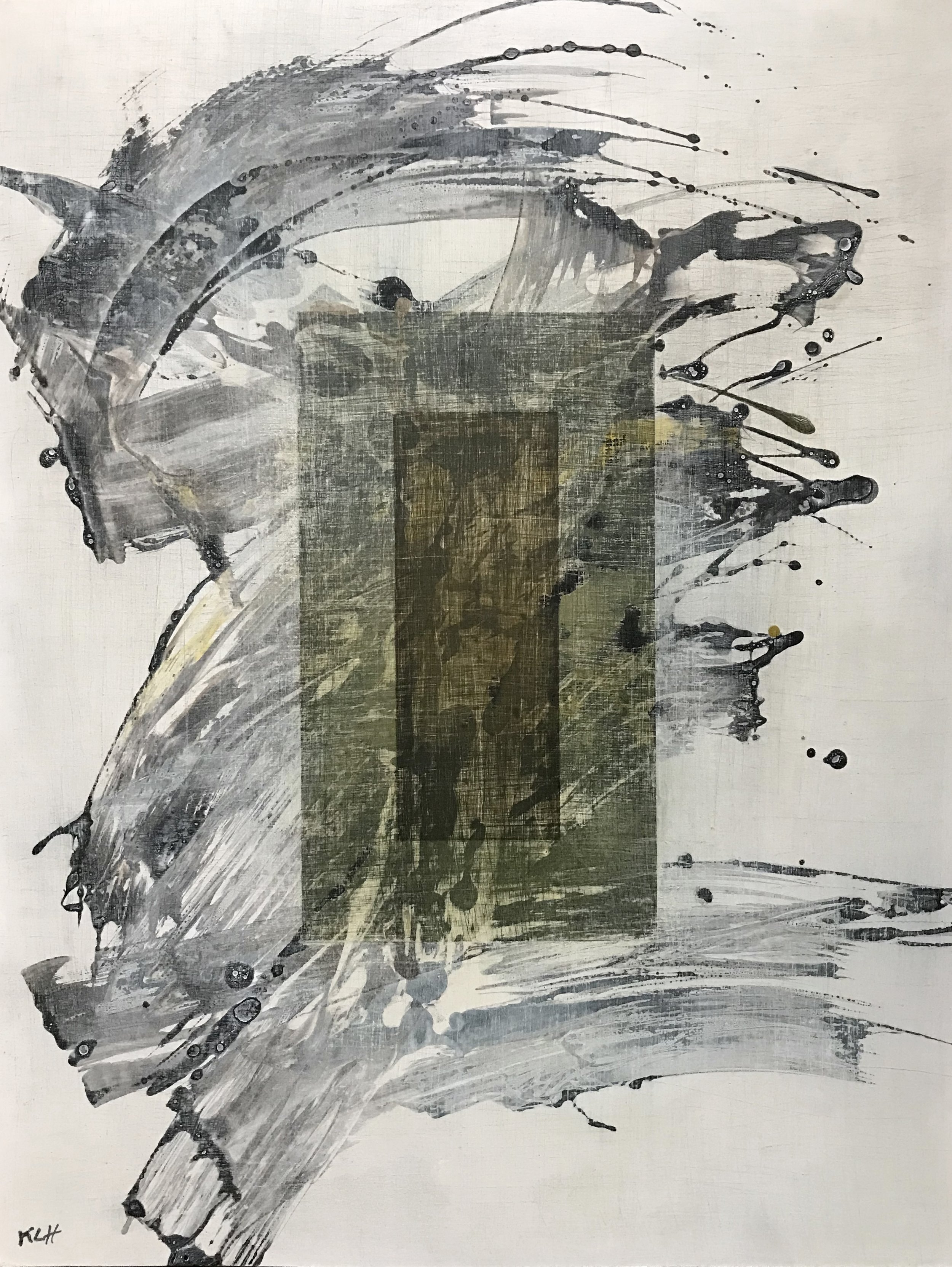 Worn & Torn, #15, 24" x 19,"  Oil & Ink On Paper, 2021