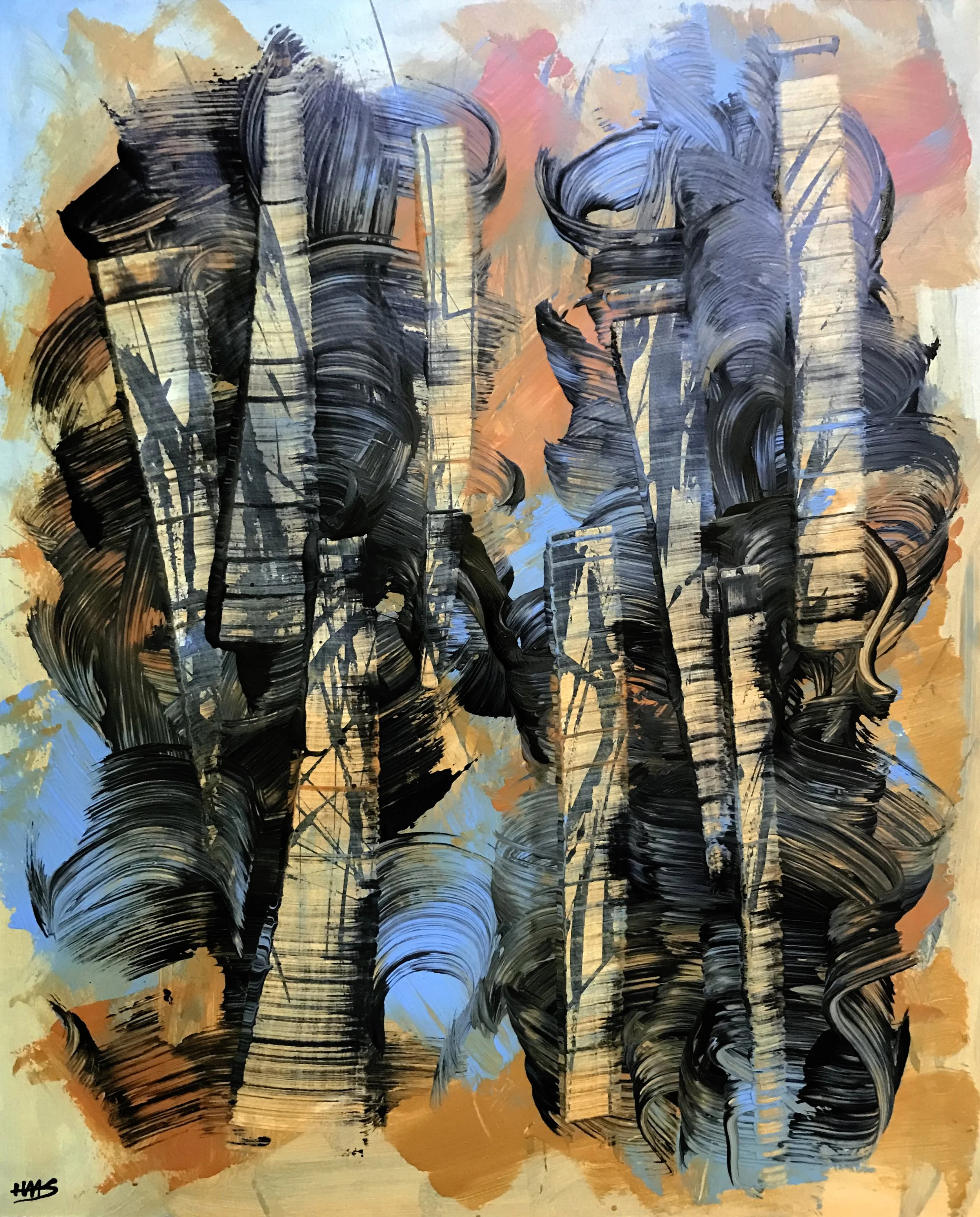 Seen & Unseen, #504, 24" x 19,"  Oil & Ink On Paper, 2022