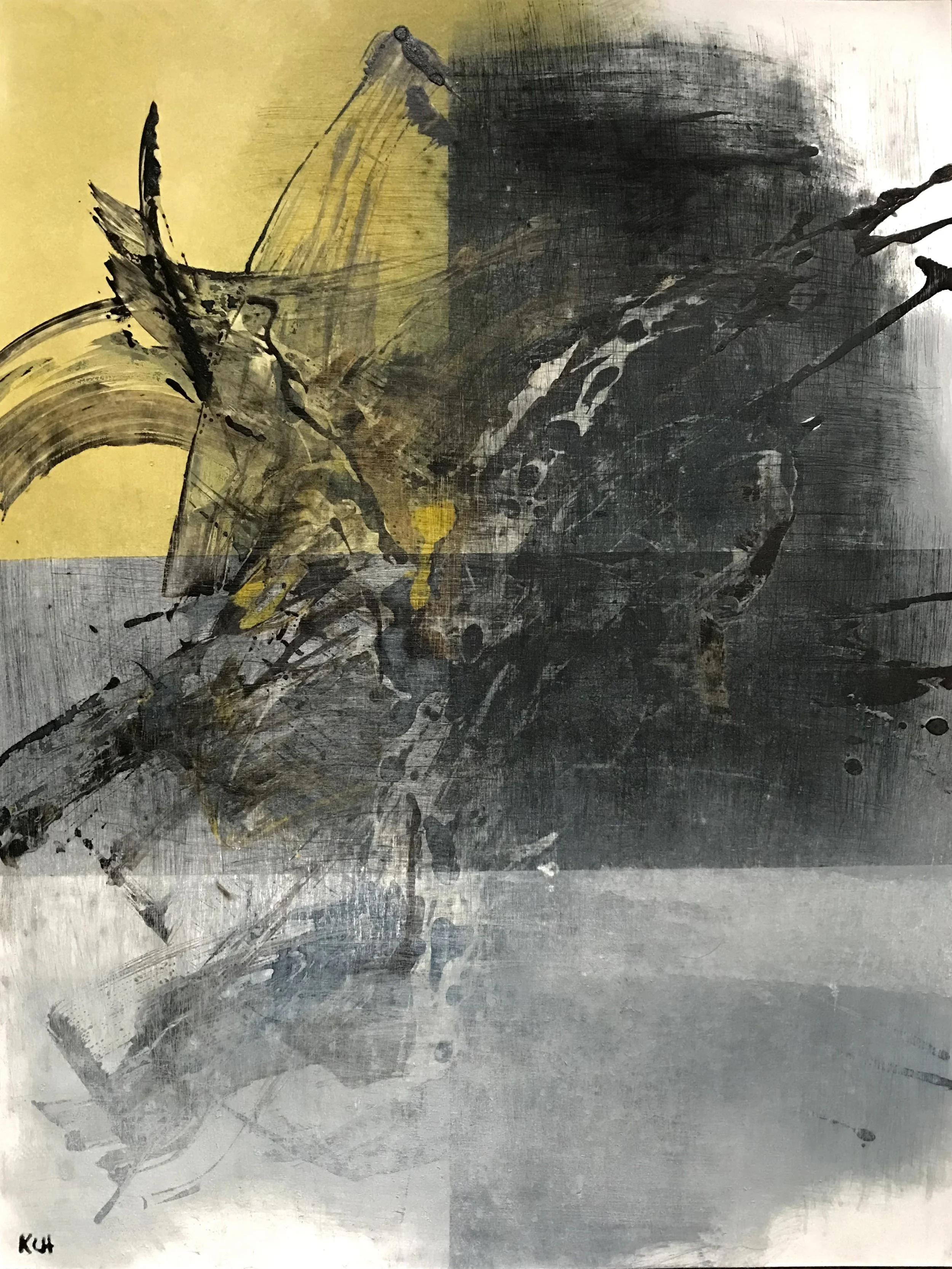 Worn & Torn, #12, 24" x 19,"  Oil & Ink On Paper, 2021