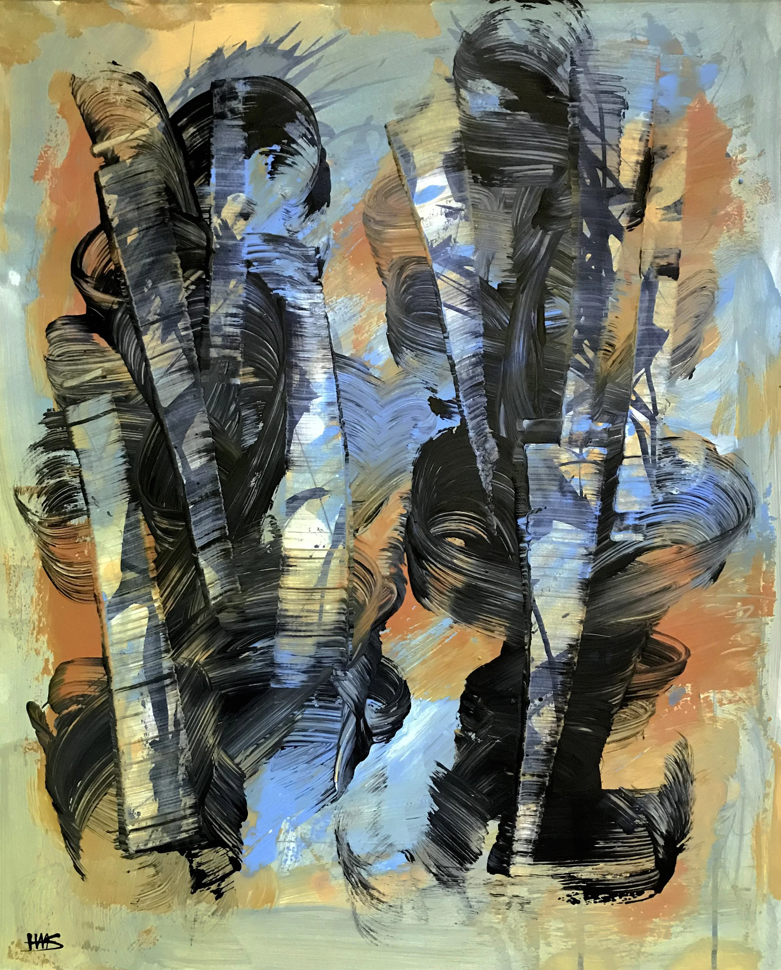 Seen & Unseen, #502, 24" x 19,"  Oil & Ink On Paper, 2022