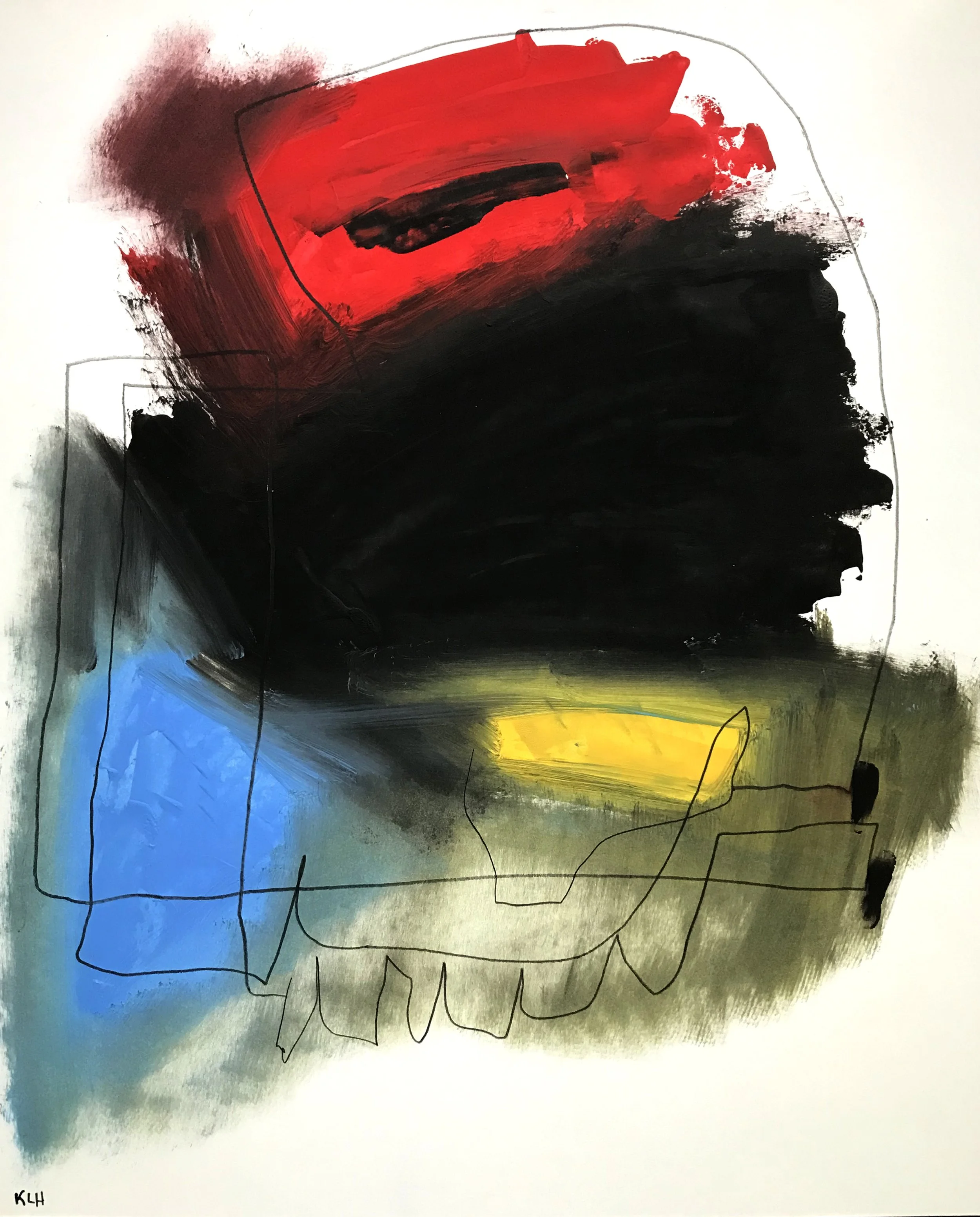 Playful Reality, #260, 24" x 19,"  Oil & Ink On Paper, 2022