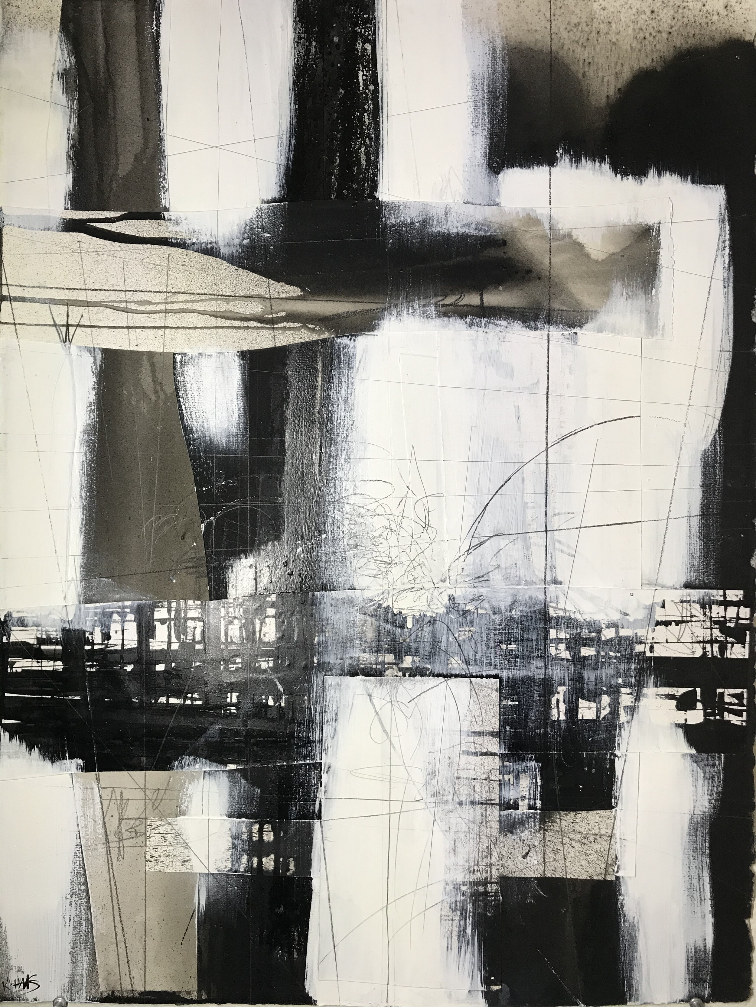 SOLD - Structural - Disjointed Reality Series Original Mixed Media Collage Painting