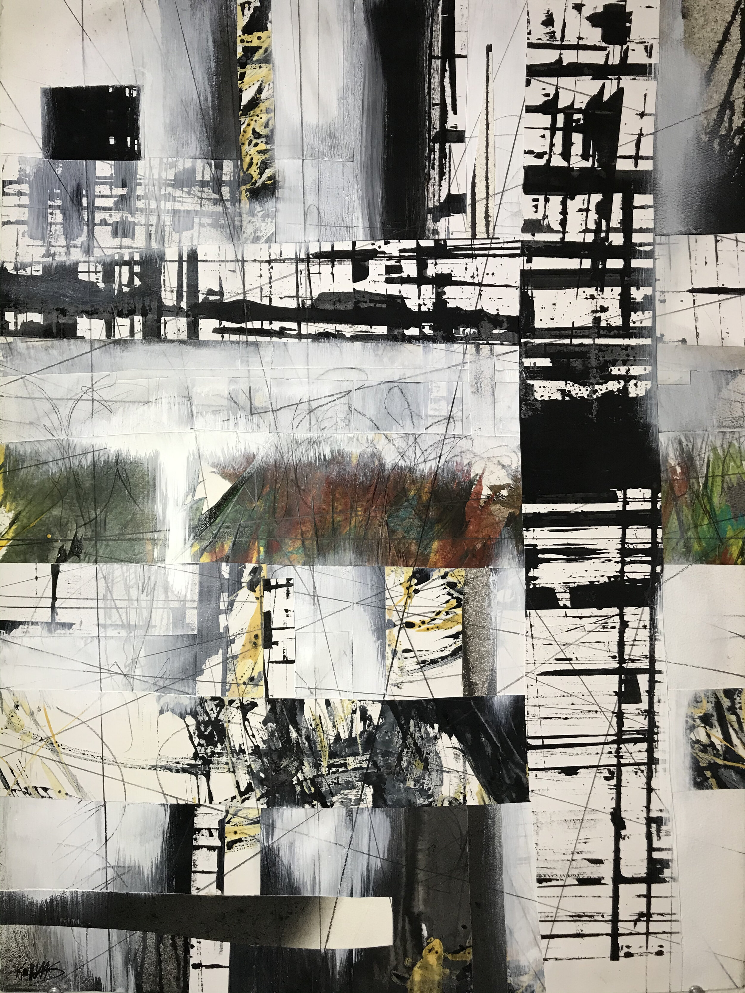 SOLD - Disjointed - Disjointed Reality Series Original Mixed Media Collage Painting