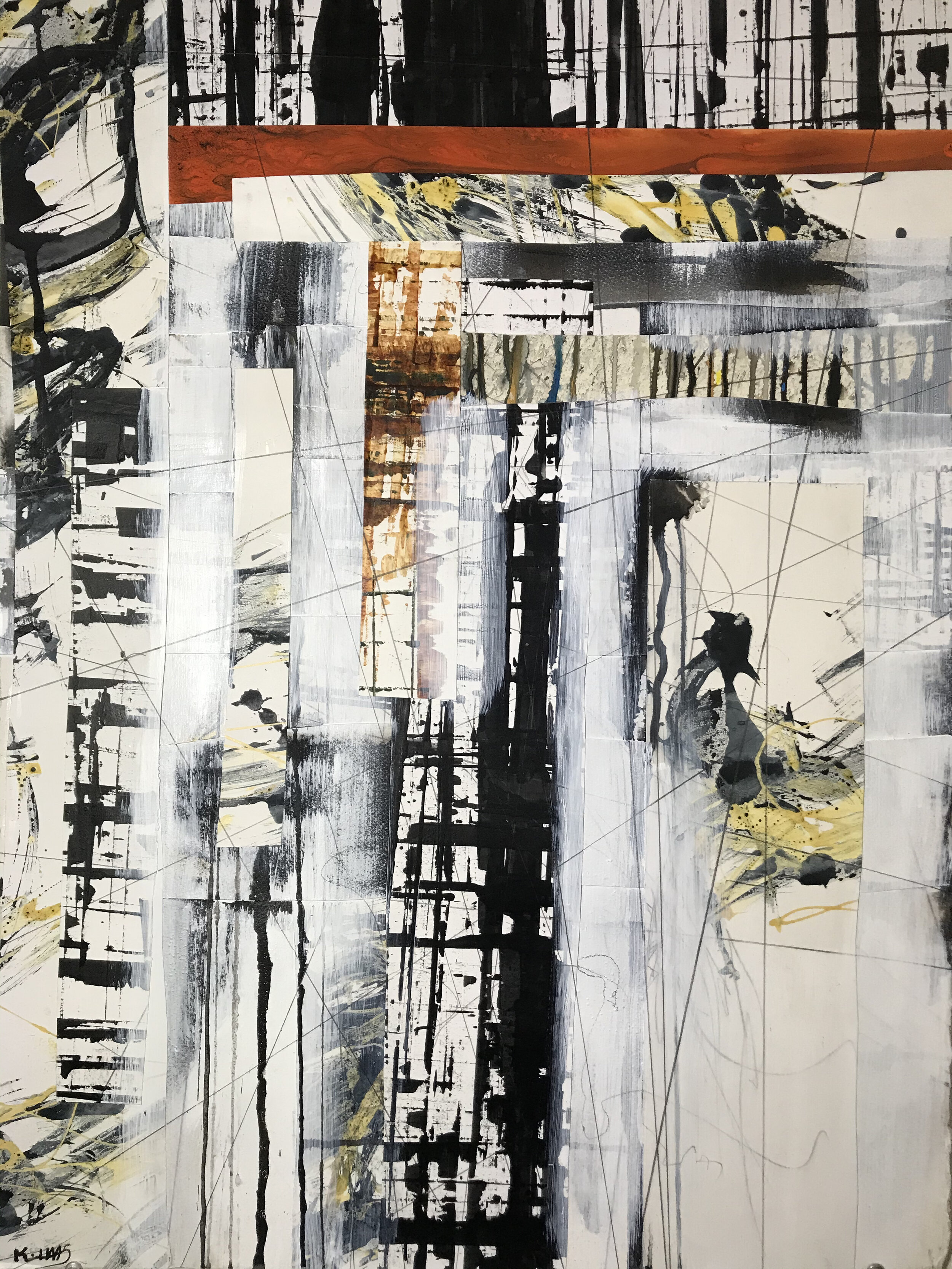 Hopeful - Disjointed Reality Series Original Mixed Media Collage Painting