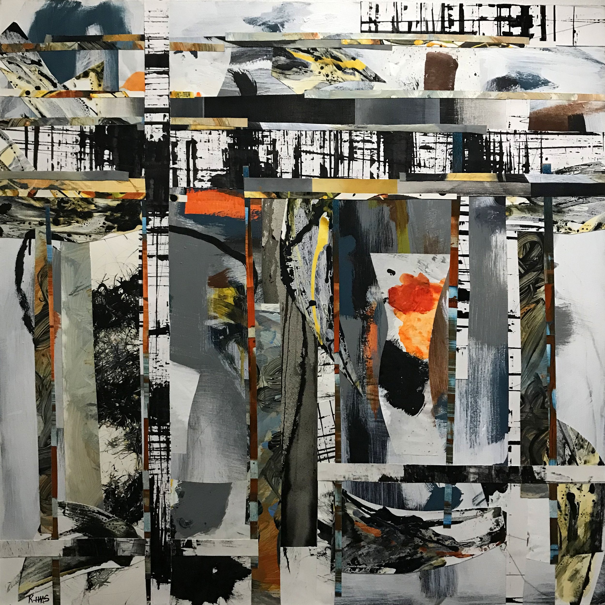 Justified - Disjointed Reality Series Original Mixed Media Collage Painting #55