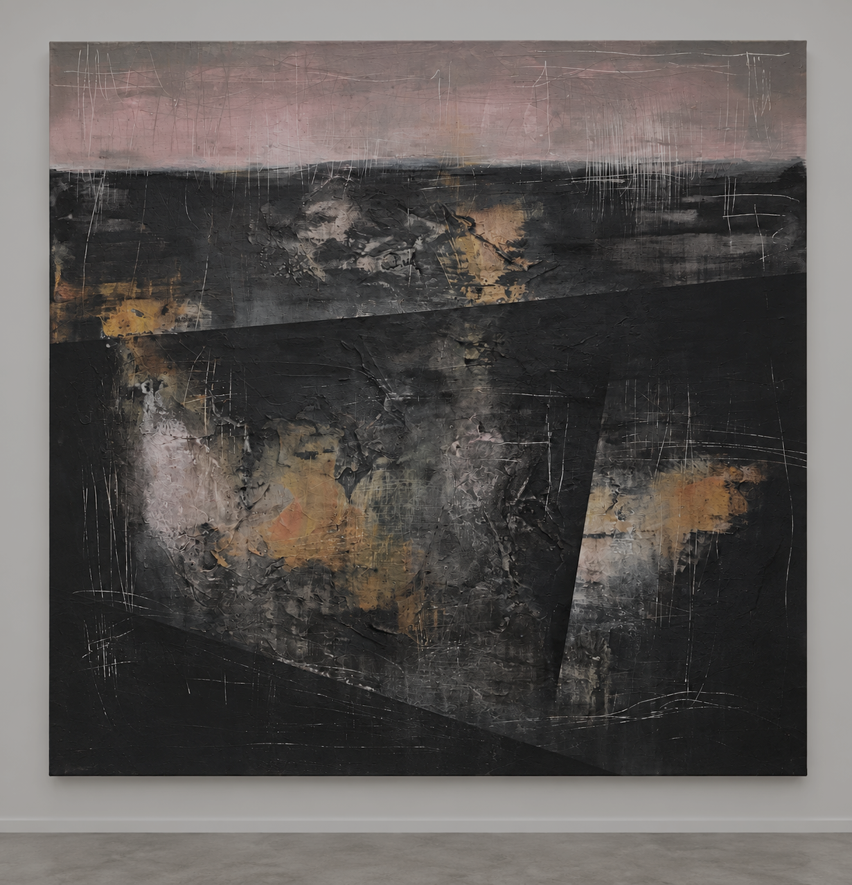 The Breath Of Memory, Where Memory Meets Breath, 36" x 36,"  Acrylic, Ink, Wax, Impasto, Acrylpro, Pastel On Canvas, 2026