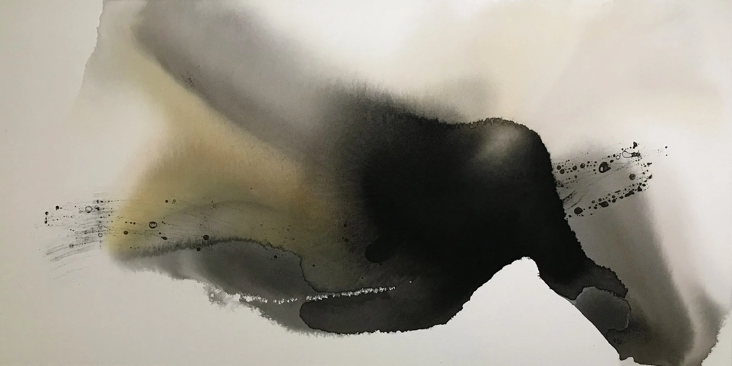 Series 16, My True Nature, 24" x 48,"  Acrylic, Ink, Mineral Spirits On Canvas, 2023