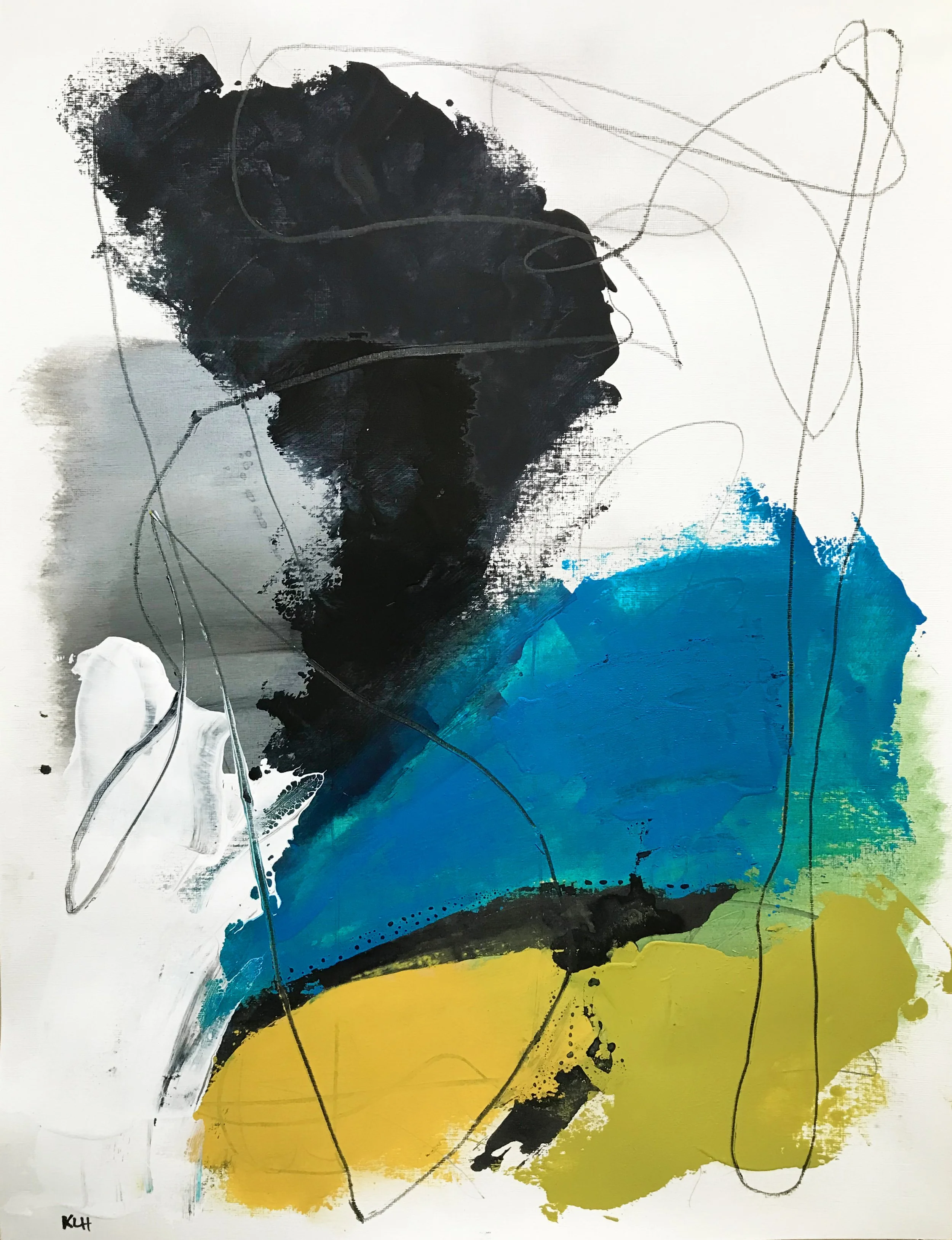 Playful Reality, #94, 24" x 19,"  Oil & Ink On Paper, 2022