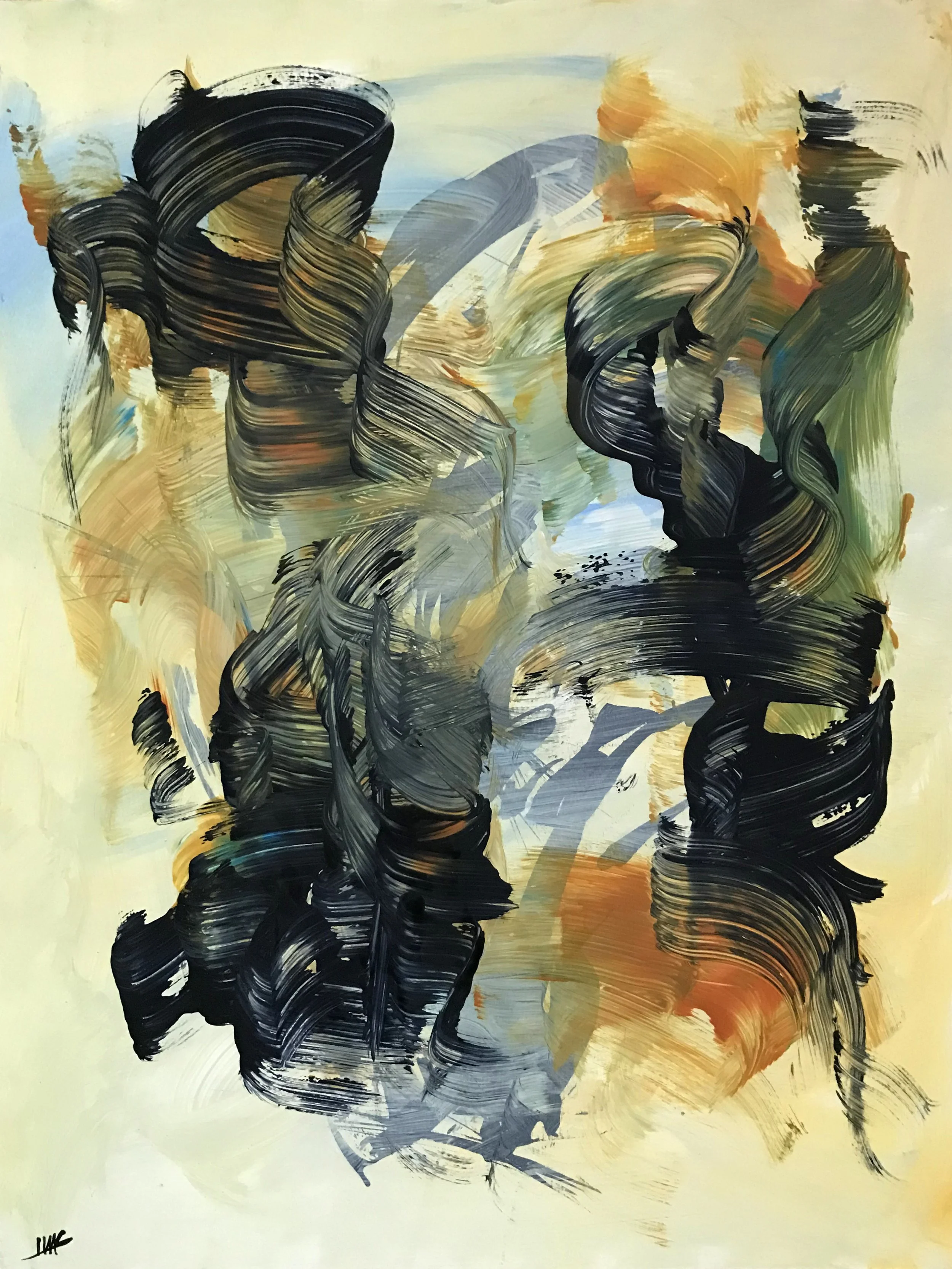 Seen & Unseen, #415, 24" x 19,"  Oil & Ink On Paper, 2022