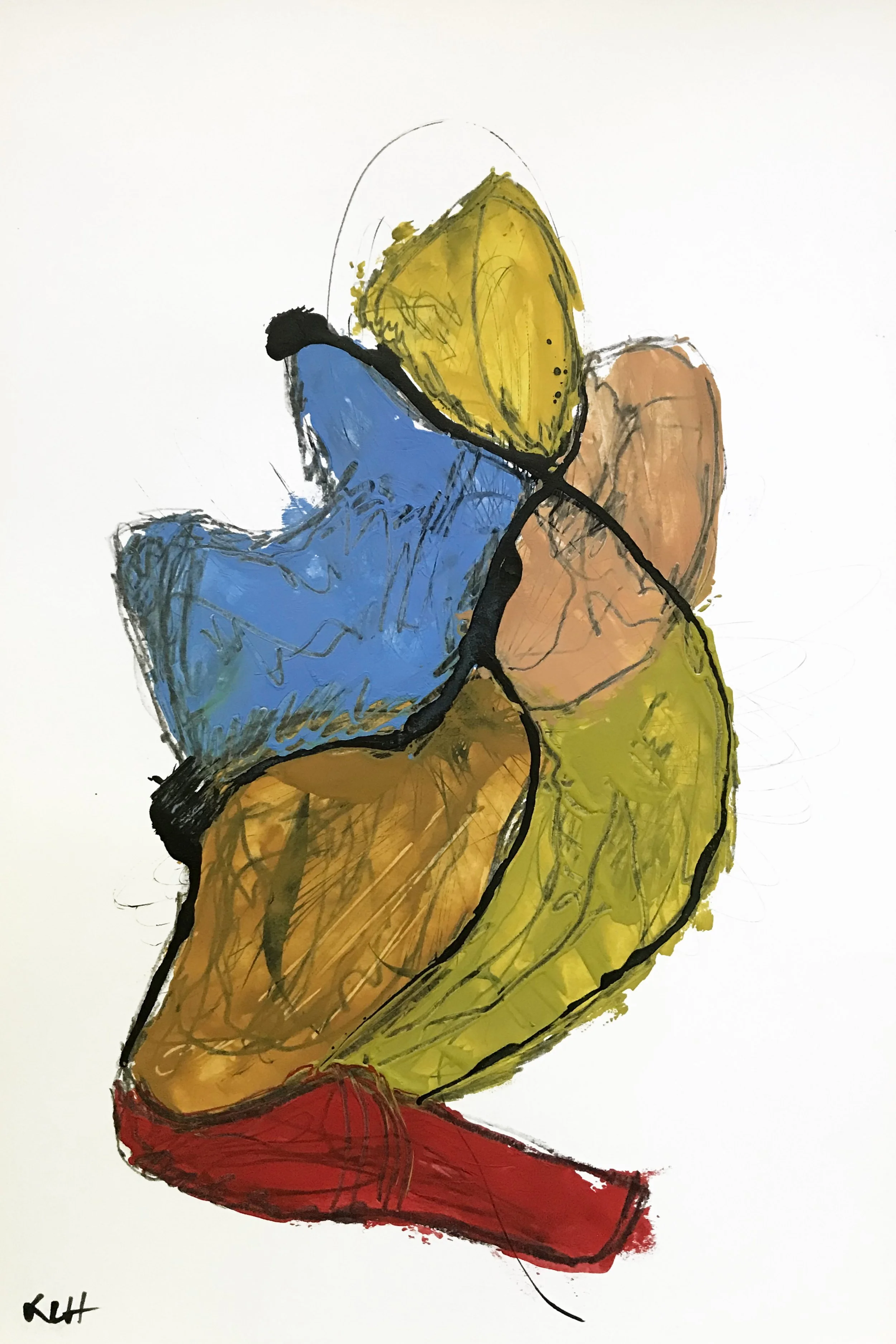 Playful Reality, #189, 17" x 11,"  Oil & Ink On Paper, 2022