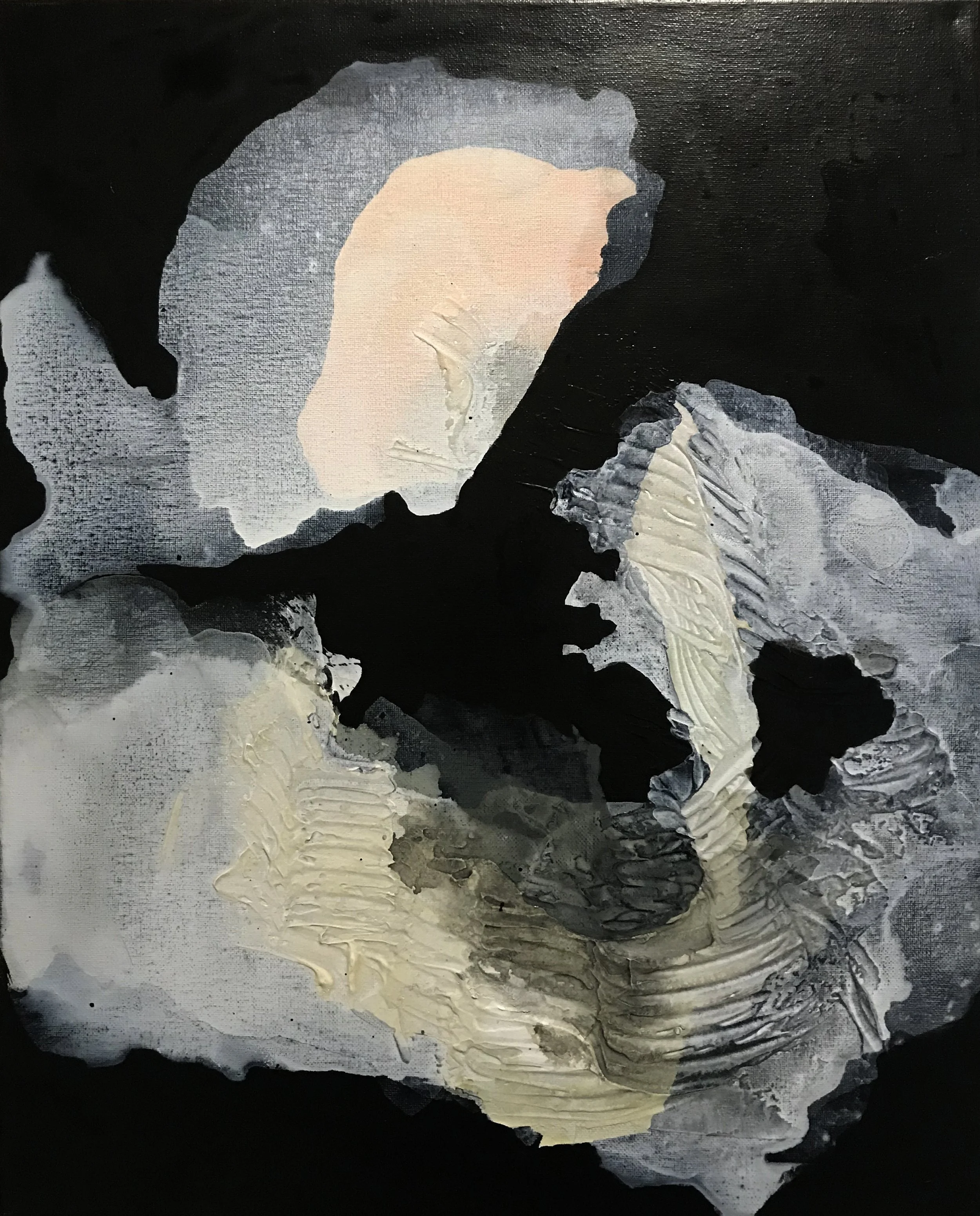 Series #17, Stay With Me, 20" x 16,"  Acrylic, Impasto On Canvas, 2024