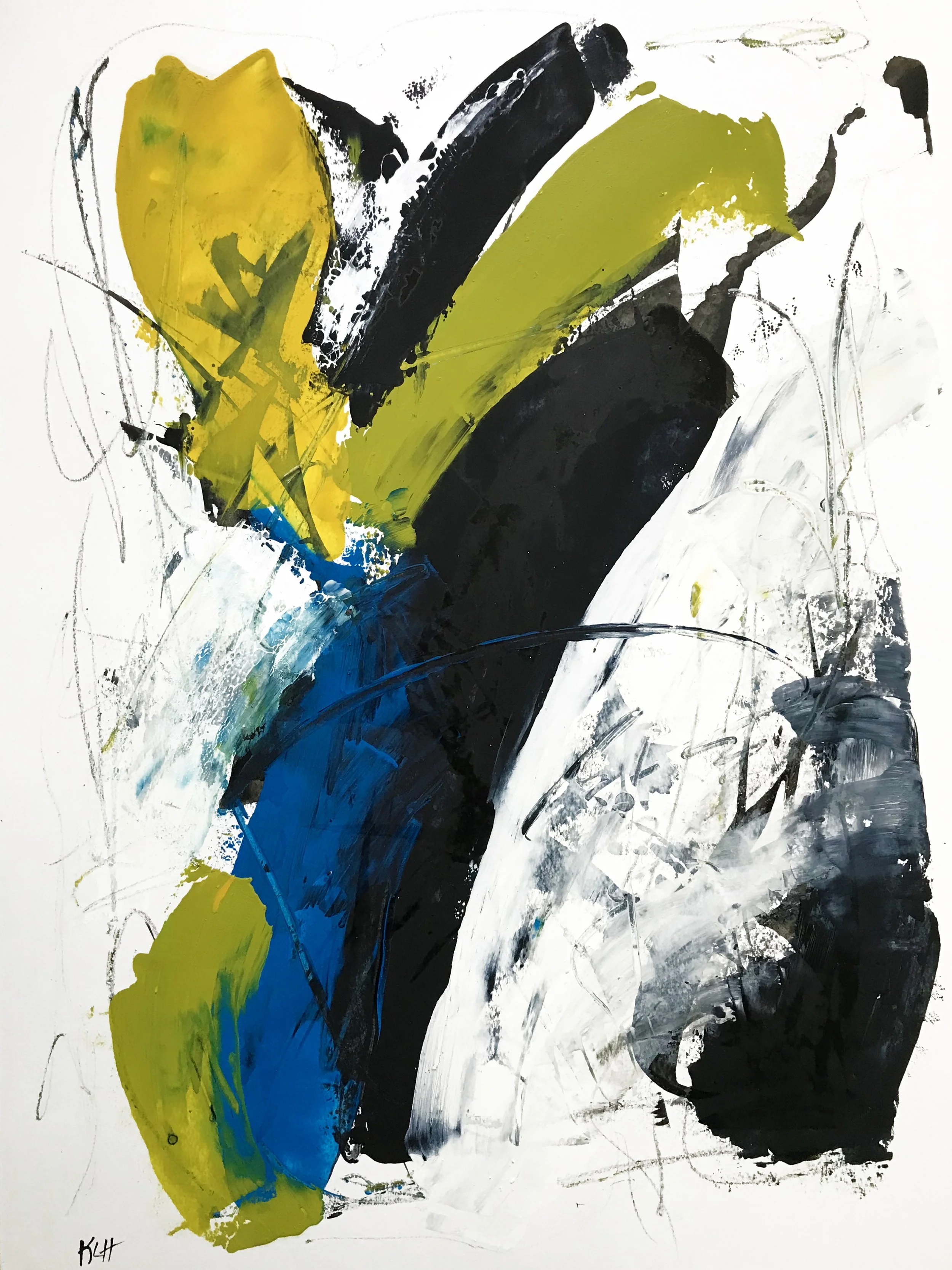 Playful Reality, #87, 24" x 19,"  Oil & Ink On Paper, 2022