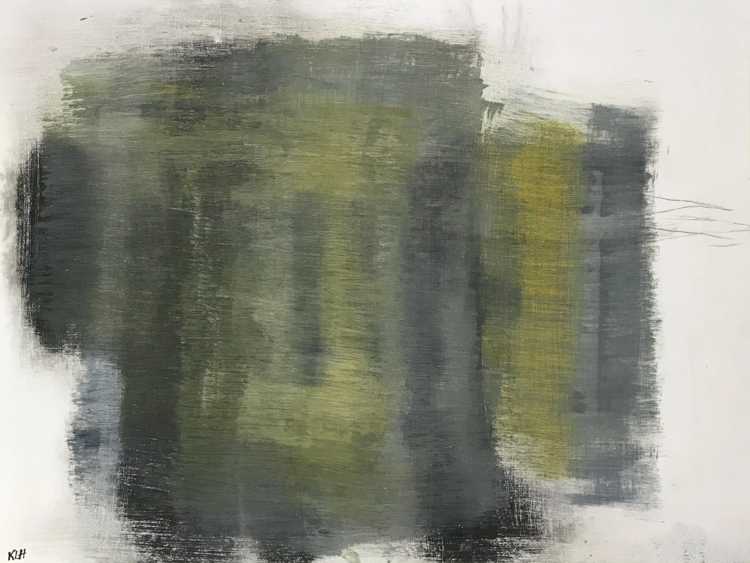 Worn & Torn, #42, 19" x 24,"  Oil, Pencil Lead & Ink On Paper, 2021