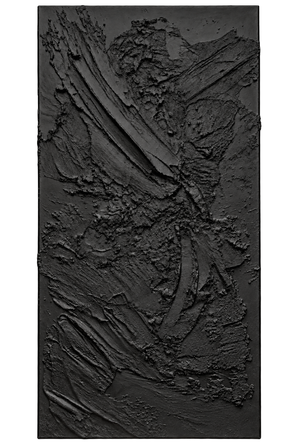 Excavating Through Time, Temperament Of Time, 48" x 24,"  Concrete, Sika Fortifier, Mortar Mix, Acrylic, On Canvas, 2026