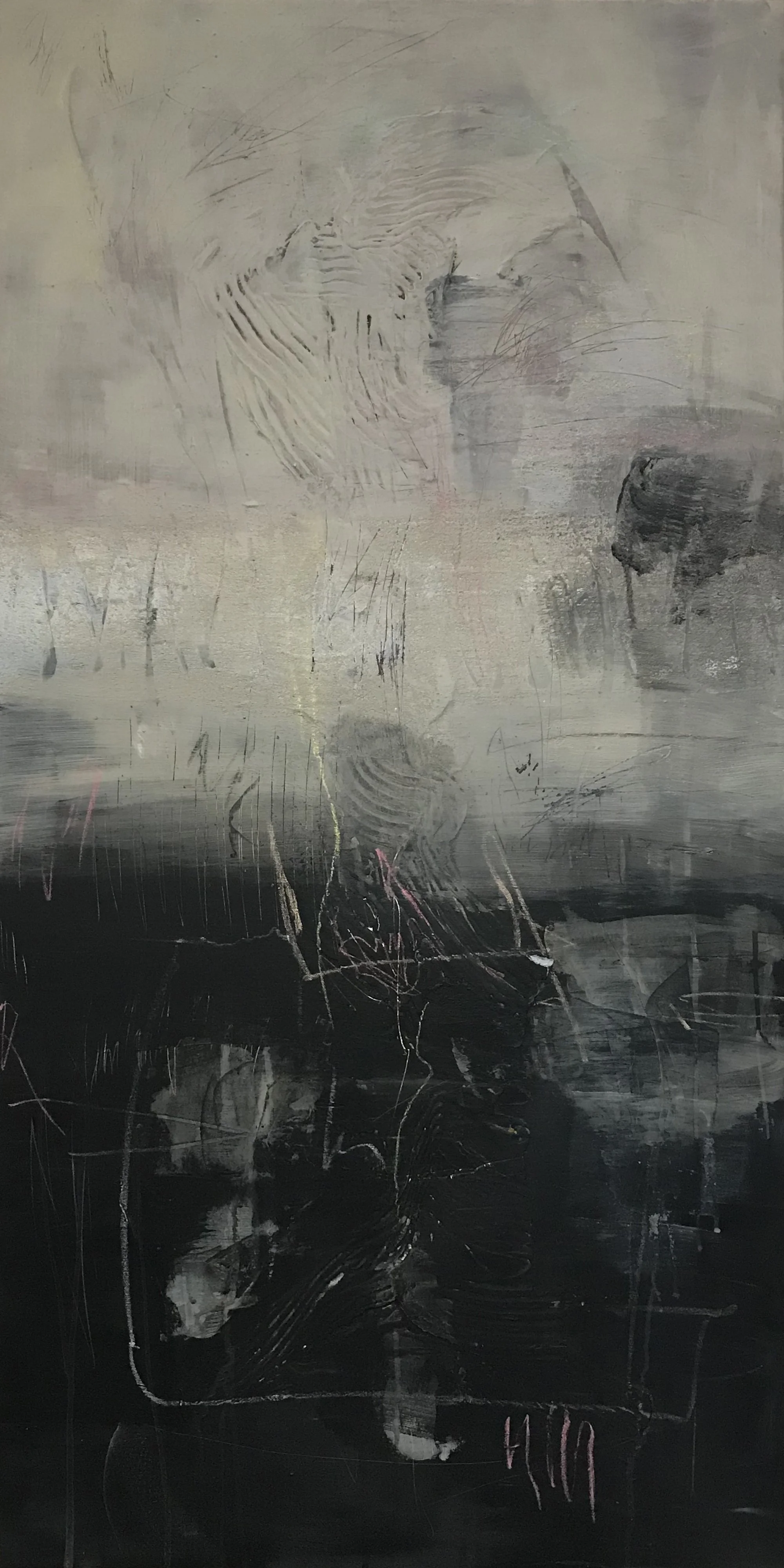 The Breath Of Memory, The Breath Of Memory, 48" x 24,"  Acrylic, Wax, Impasto, AcrylPro, Pastel On Canvas, 2025