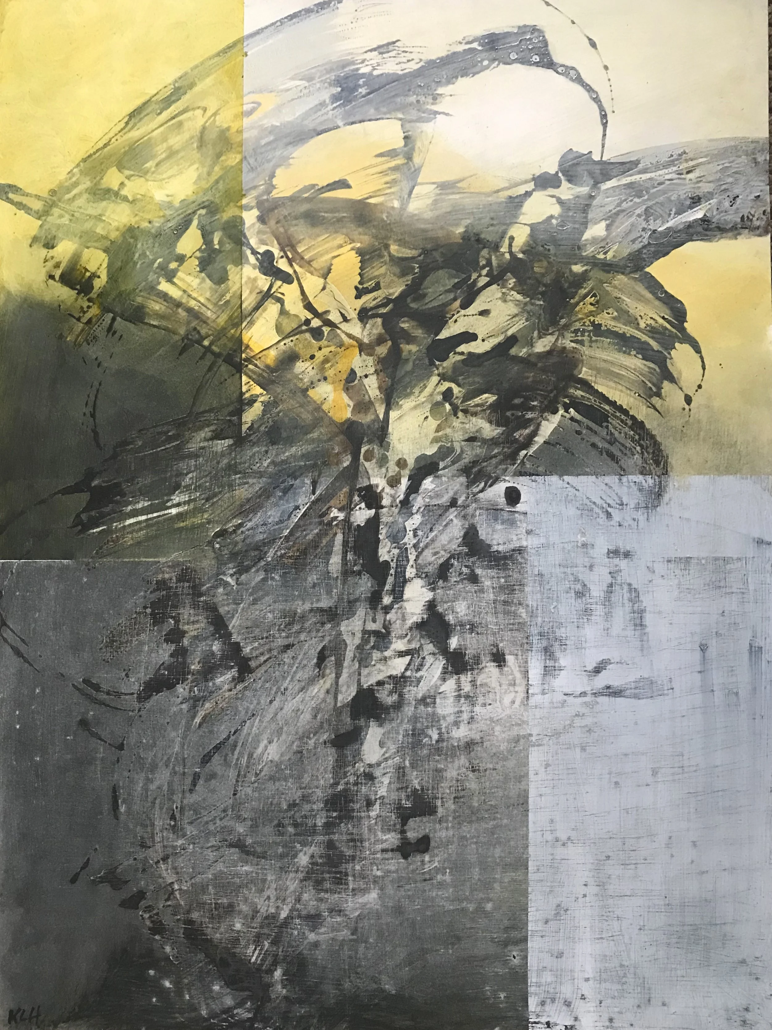 Worn & Torn, #17, 24" x 19,"  Oil & Ink On Paper, 2021