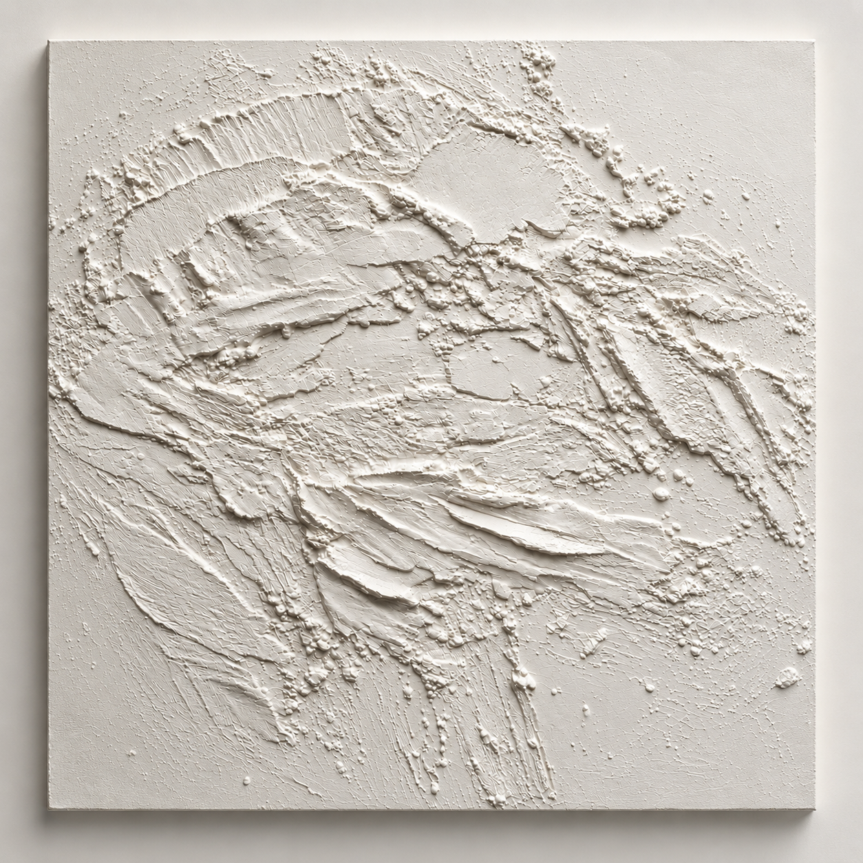 Excavating Through Time, Bend No More, 36" x 36,"  Concrete, Sika Fortifier, Mortar Mix, Acrylic, On Canvas, 2026