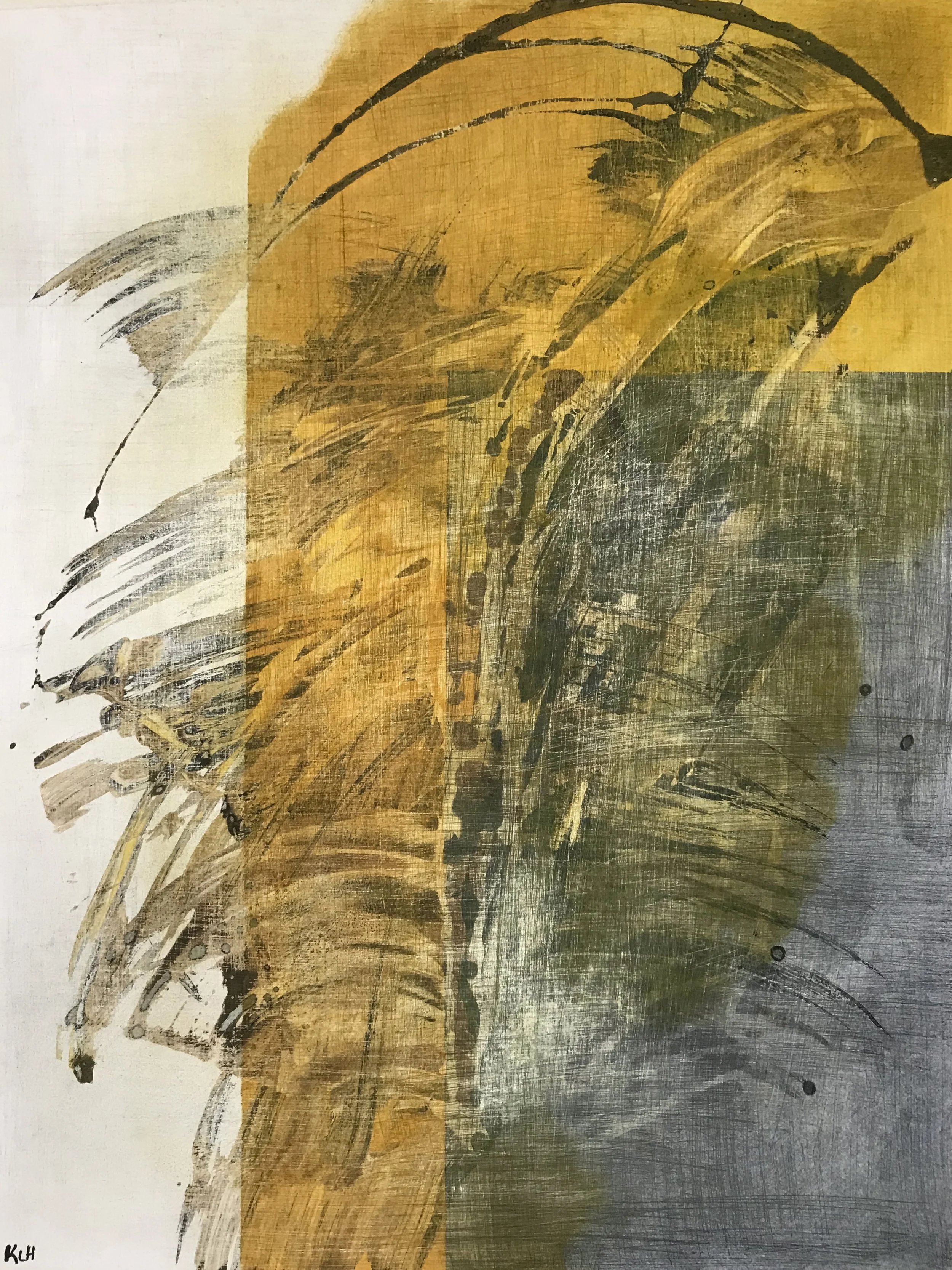 Worn & Torn, #44, 24" x 19,"  Oil & Ink On Paper, 2021