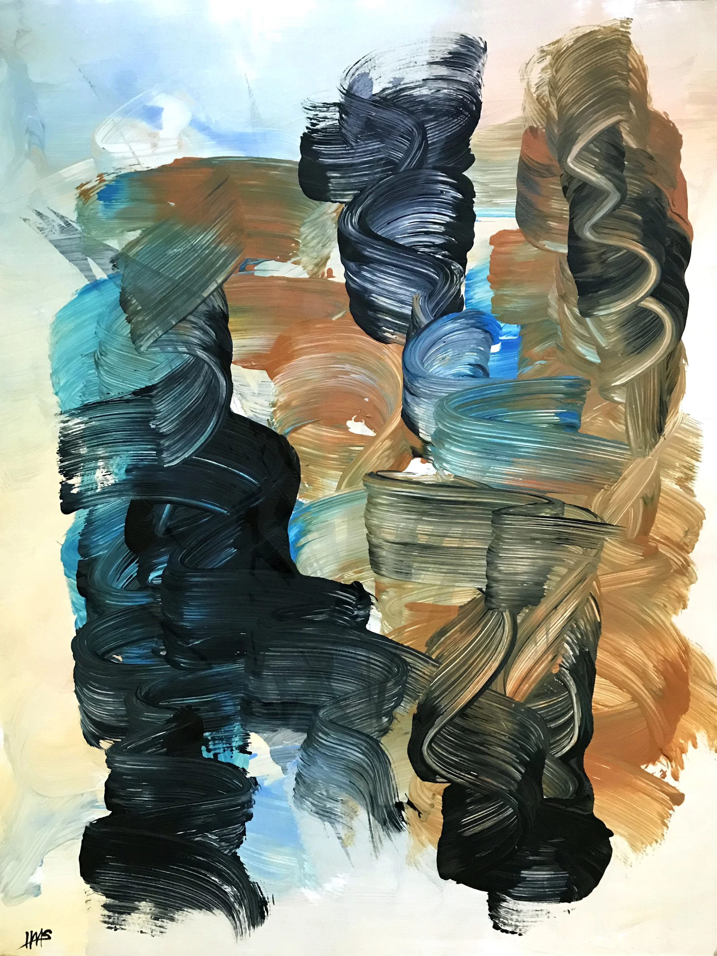 Seen & Unseen, #417, 24" x 19,"  Oil & Ink On Paper, 2022