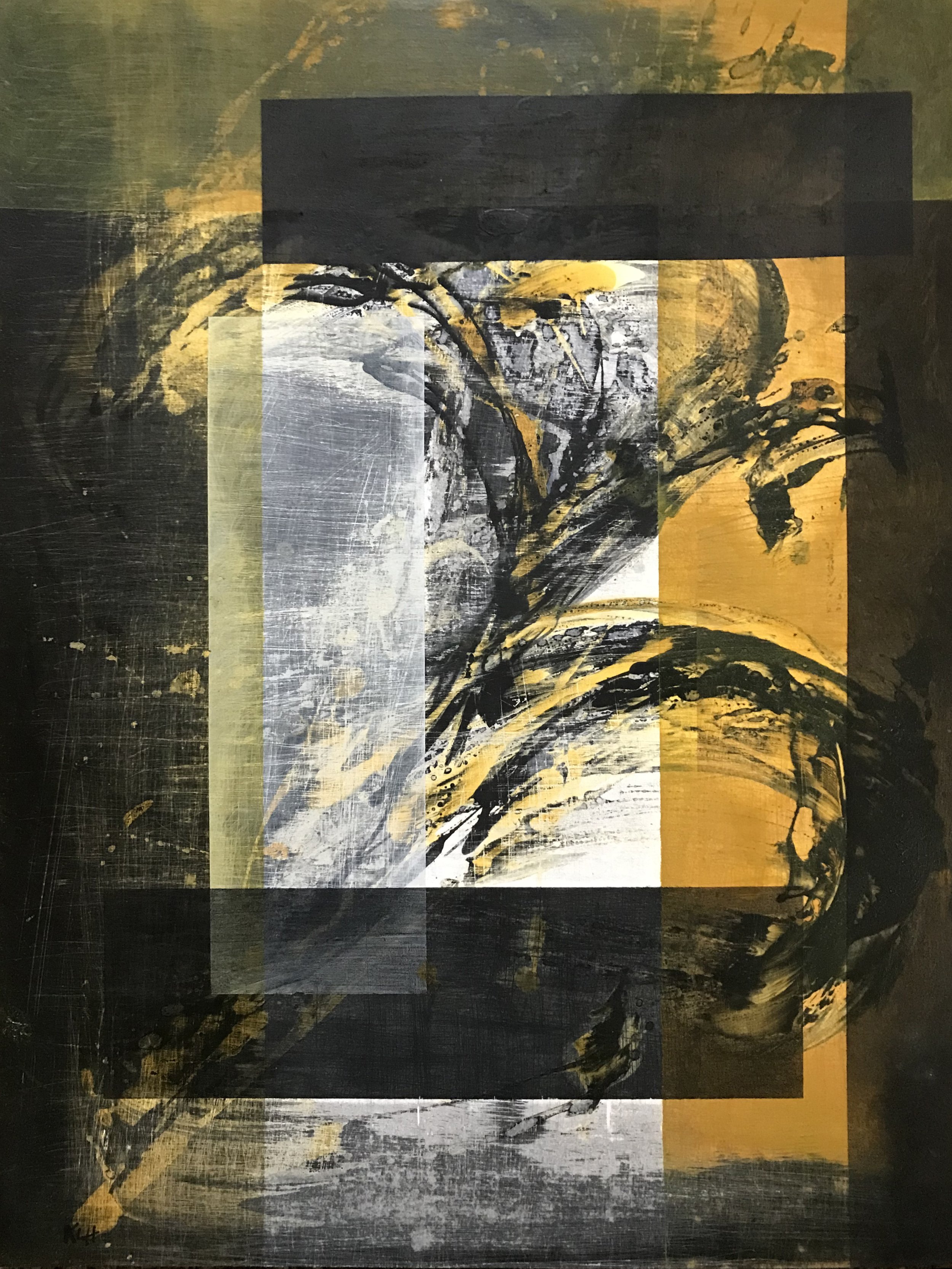 W an T , #132, 24" x 19,"  Oil & Ink On Paper, 2021