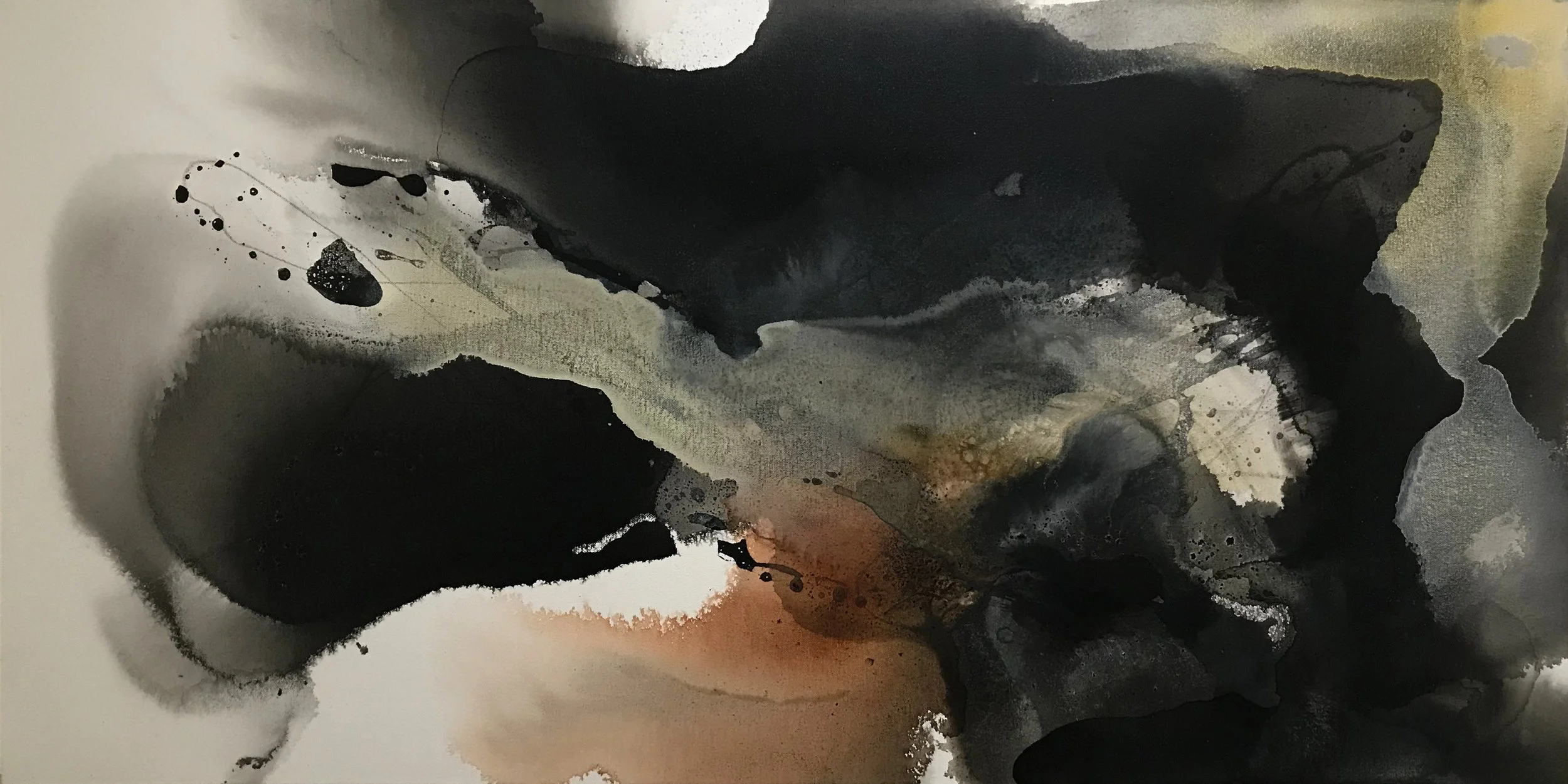 Series 16, The Falling,"  Acrylic, Ink, Mineral Spirits On Canvas, 2023