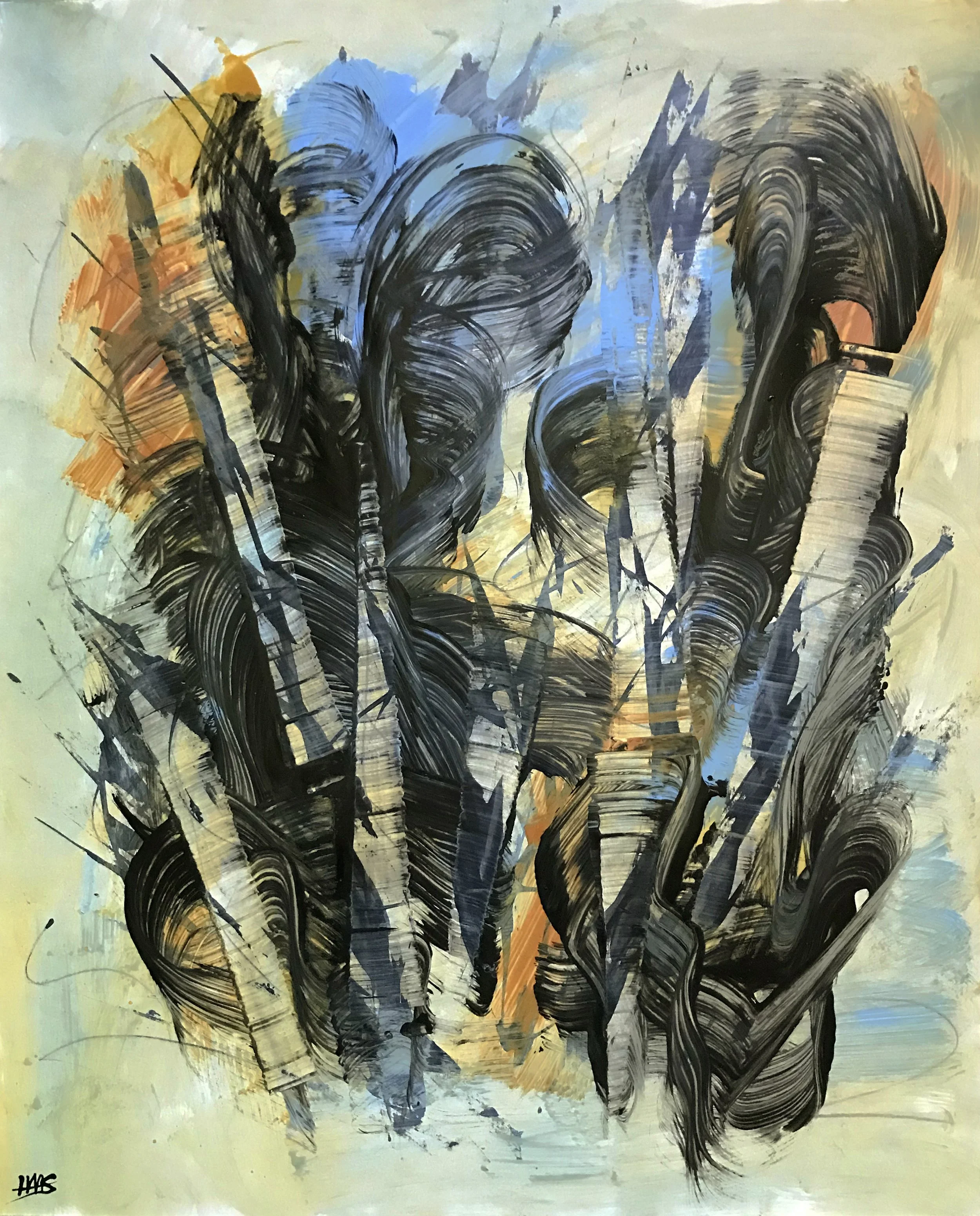 Seen & Unseen, #498, 24" x 19,"  Oil & Ink On Paper, 2022