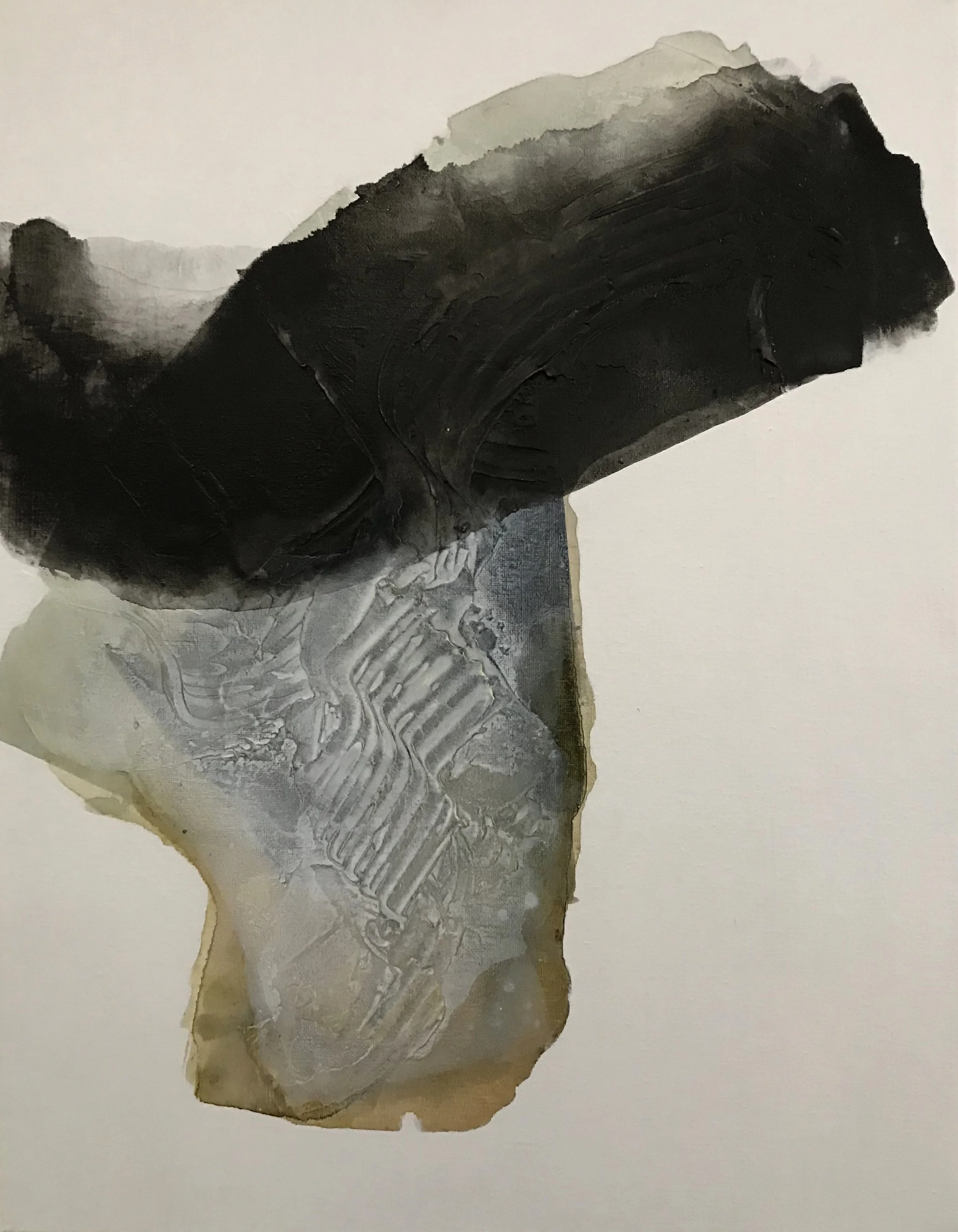 Series #17, Inbetween, 20" x 16,"  Acrylic, Impasto On Canvas, 2024