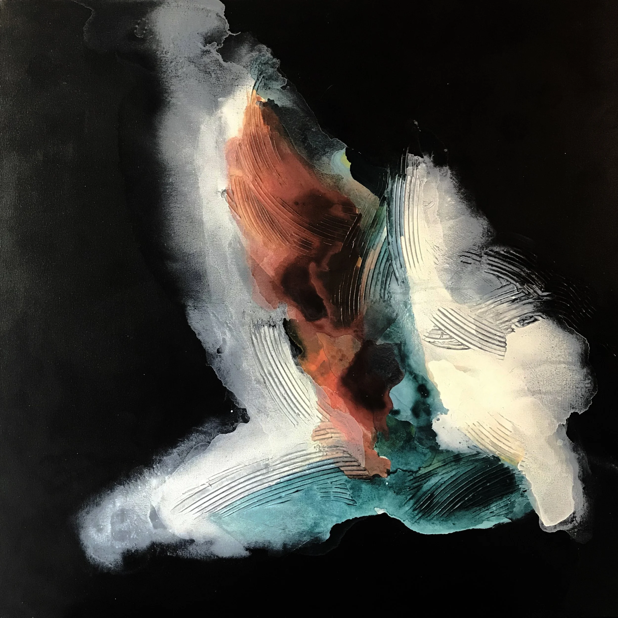 Series #17, Not Withstanding, 36" x 36,"  Acrylic, Impasto On Canvas, 2024