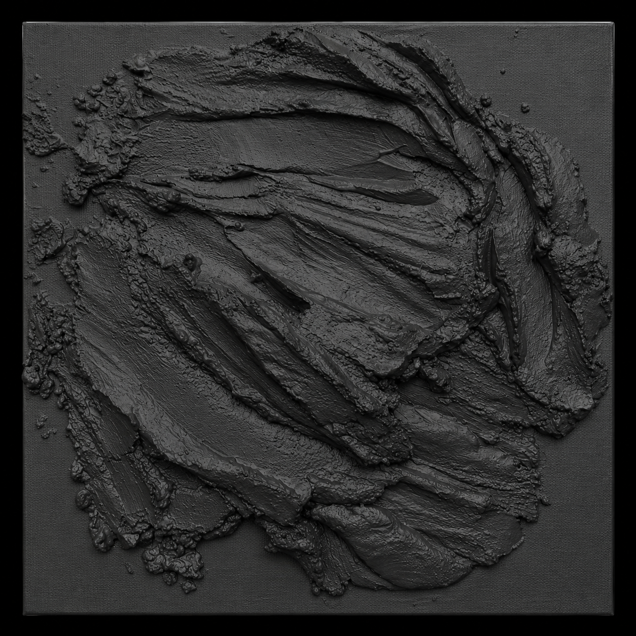 Excavating Through Time, Now Is Here, 12" x 12,"  Concrete, Sika Fortifier, Mortar Mix, Acrylic, On Canvas, 2026